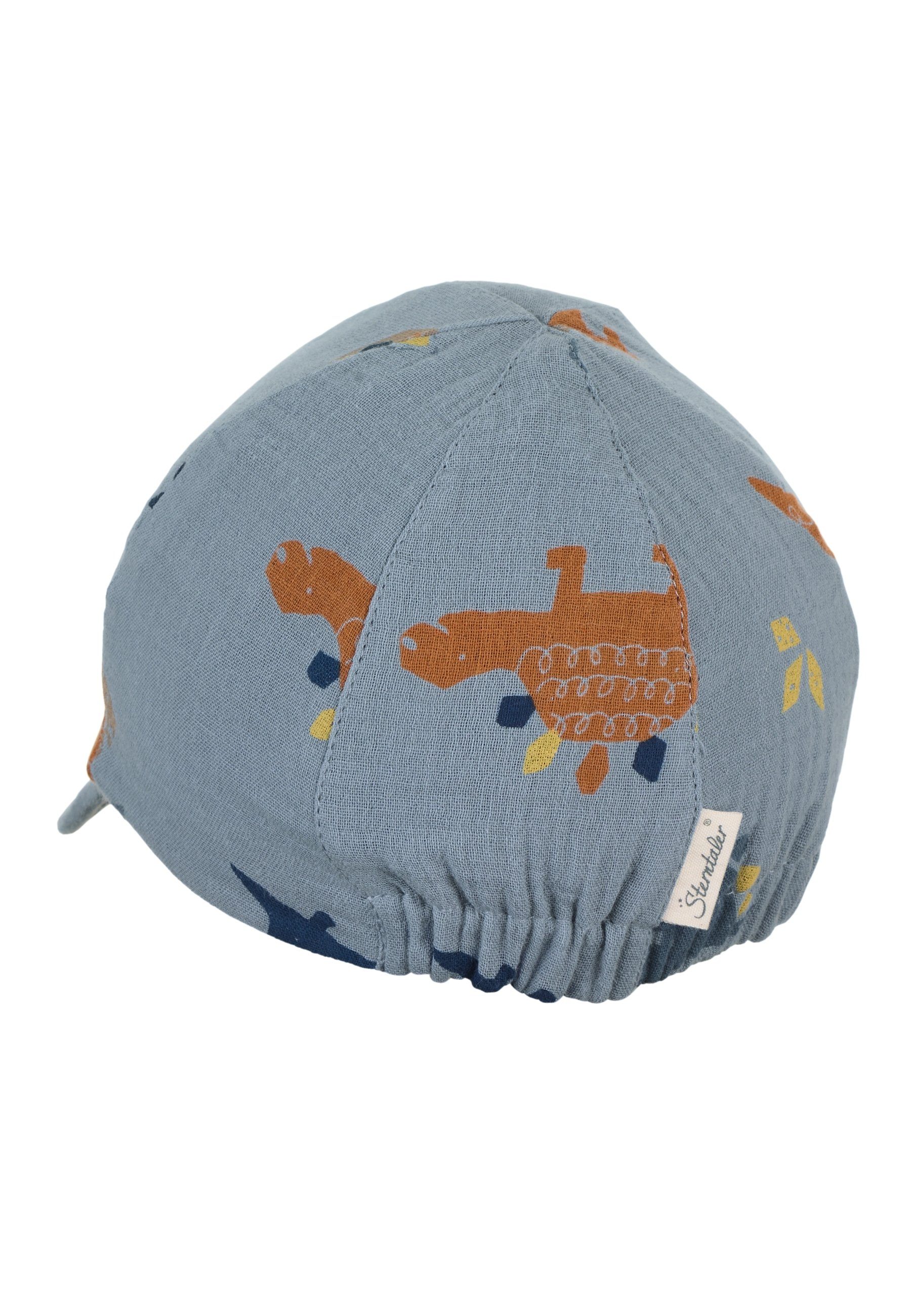 Kindermütze Schirmmütze Weitenregulierung Caps (1-St., UV- mit aus Baumwolle Sterntaler® Kinder mit zur Schutz) Schirmmütze Dinos Gummiband für