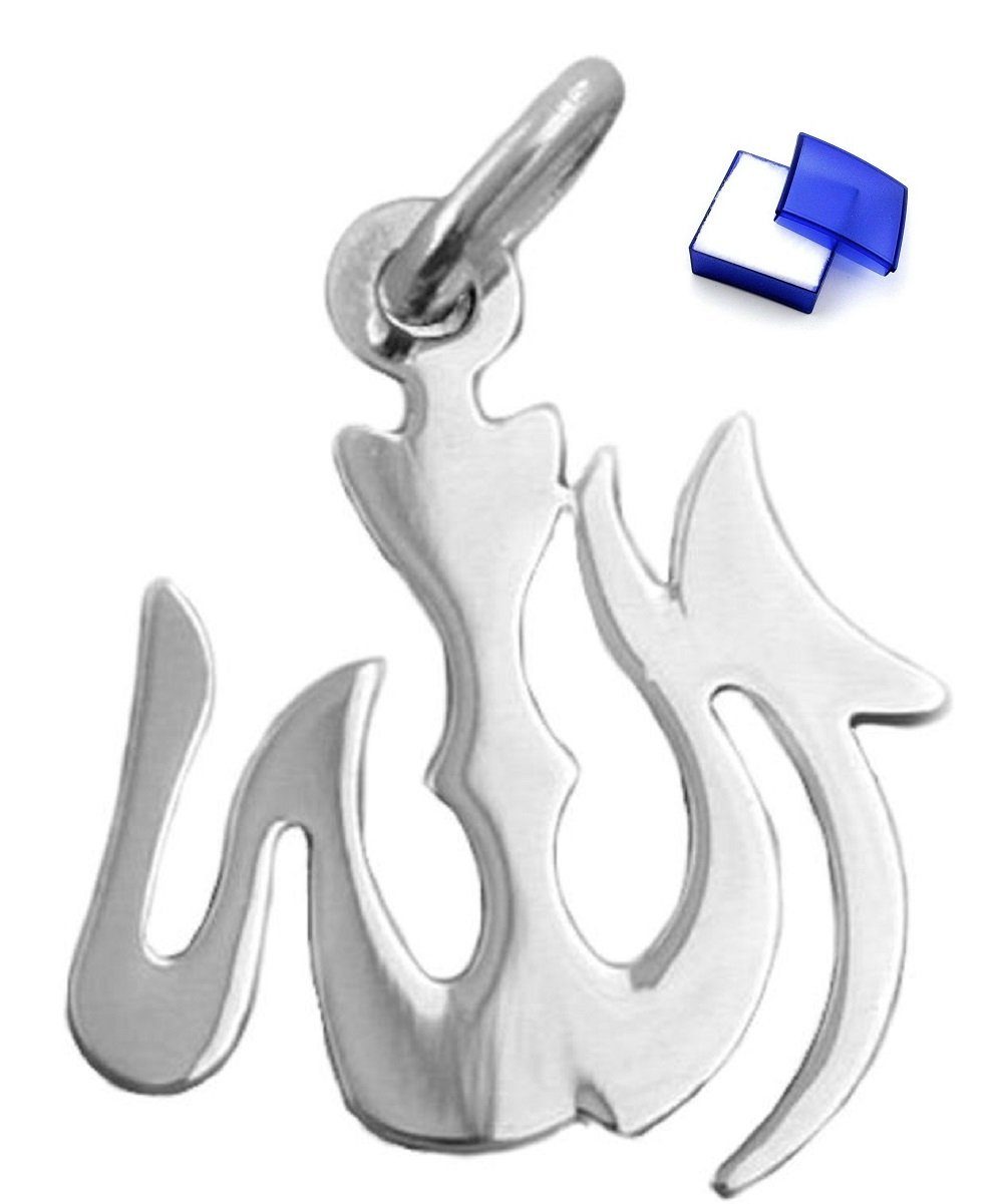 unbespielt Kettenanhänger Anhänger Allah glänzend 18 x 15 mm Silber 925 inkl. Schmuckbox, Silberschmuck für Damen und Herren