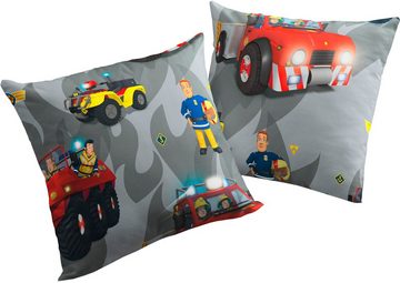 Wirth Dekokissen Fireman Sam, Walt Disney, Kissenhülle ohne Füllung, 2 Stück