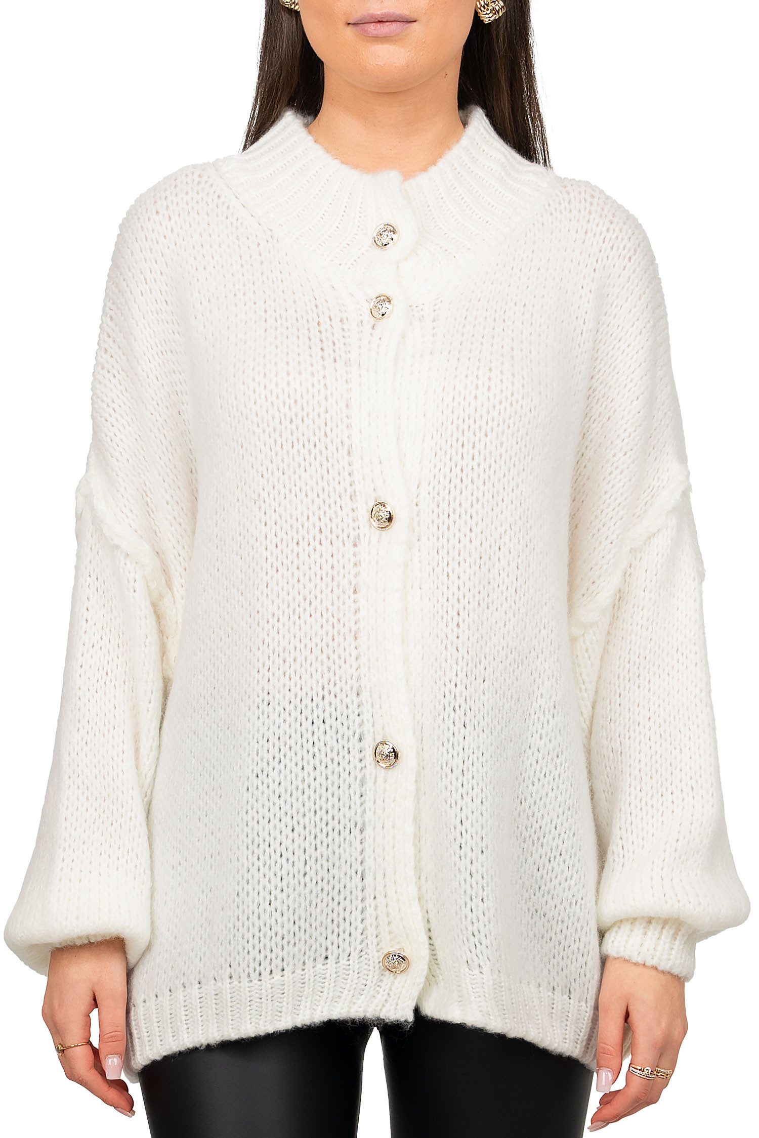 Reichstadt Strickjacke Damen Relaxed Fit Pullover Oversized-Look 25RSW068 (1-tlg) Weicher Strickstoff sorgt für ein angenehmes Tragegefühl