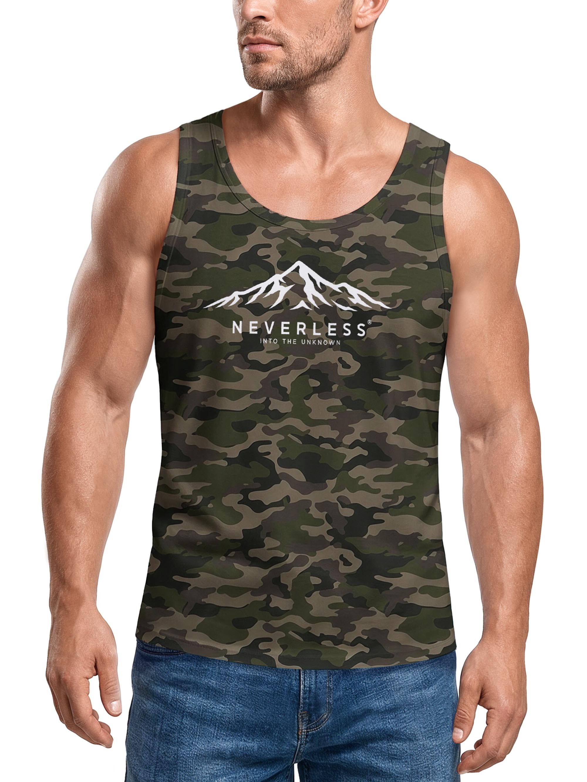 Neverless Tanktop Tanktop Herren mit Grafik-Print - Design Unknown- Trägershirt mit Print