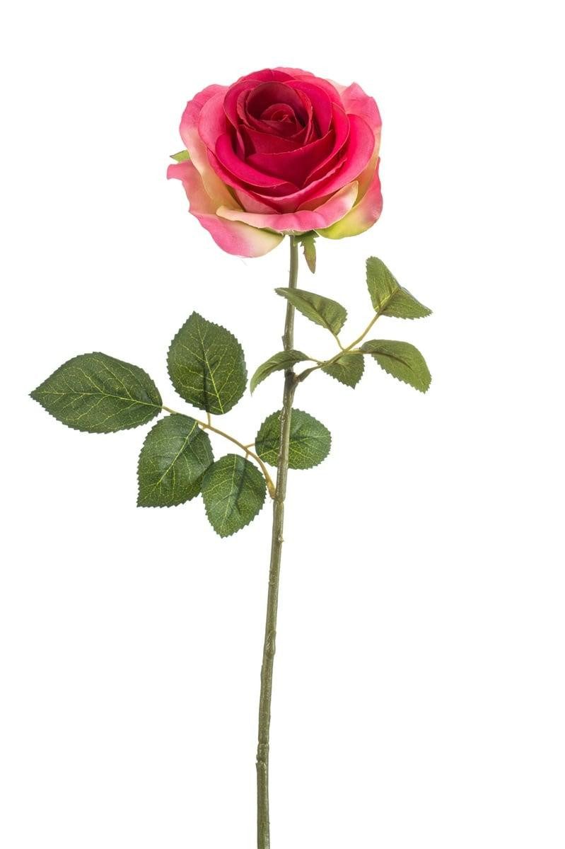 Kunstblume Künstliche Blume Rose BRUNETTE, pink-grün, 70cm, Ø11cm Rose, artplants, Höhe 65 cm