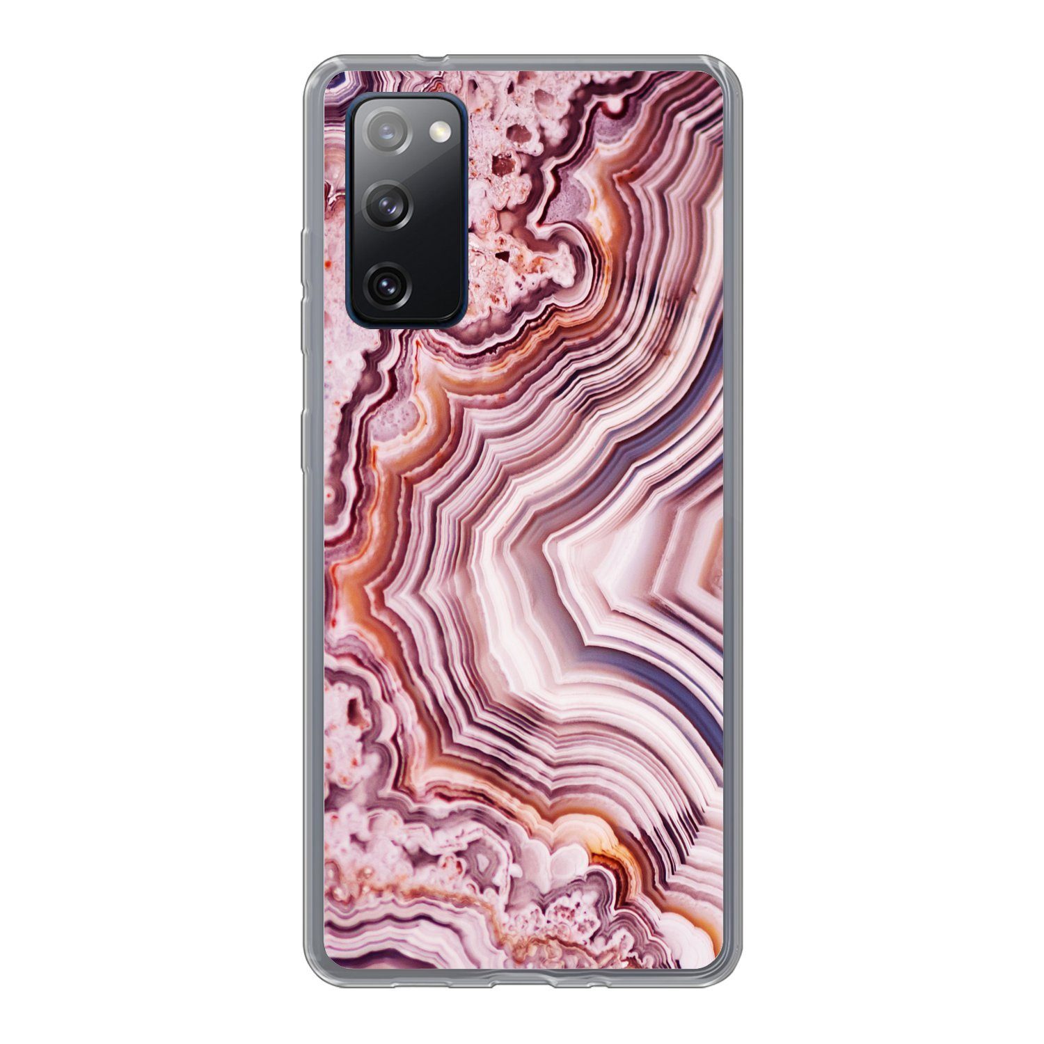 MuchoWow Handyhülle für Samsung Galaxy S20 FE Naturstein - Rosa - Luxus, Phone Case, Silikon, Schutzhülle Dünn