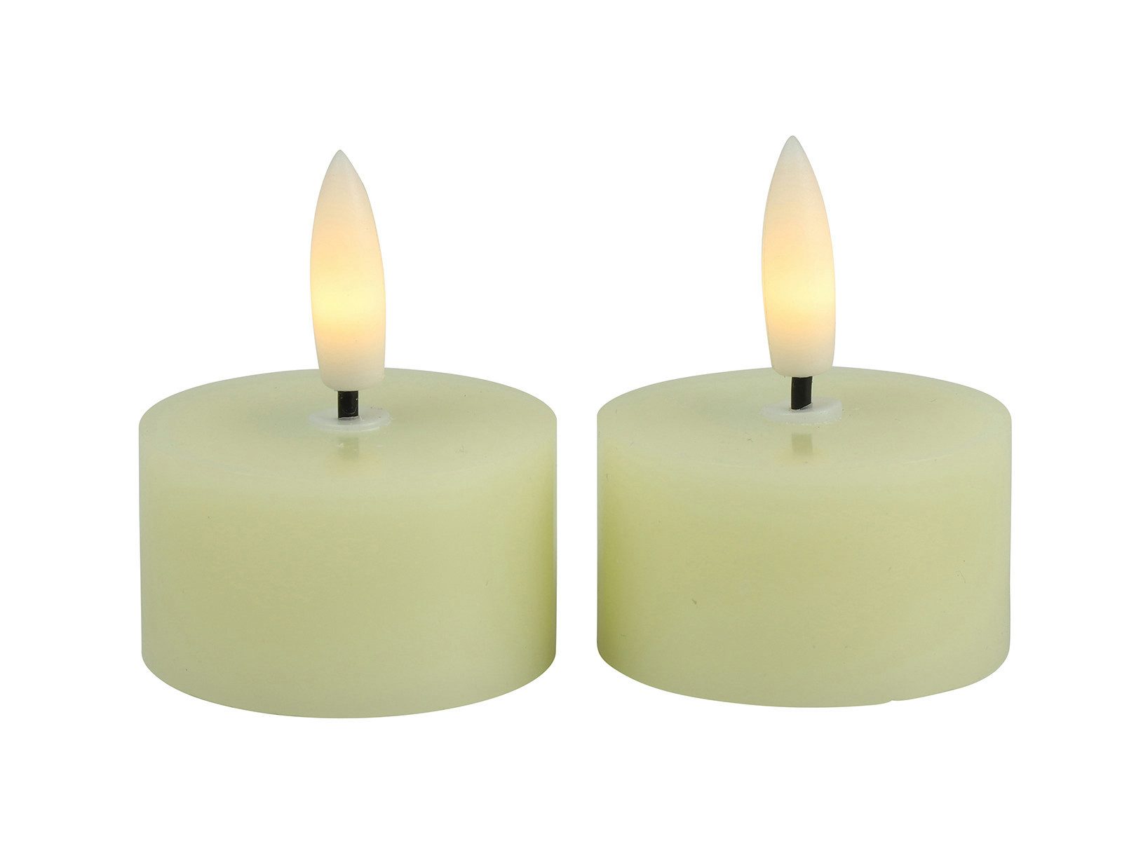 LED-Kerze Teelicht Rustikal LED Lyon creme 2tlg