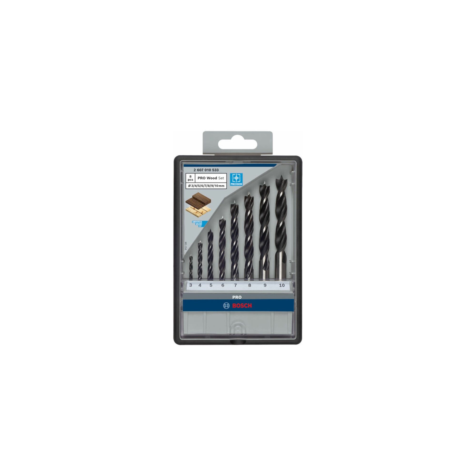 Bosch Professional Holzbohrer Bosch Holzspiralbohrer-Set Robust Line, 3 - 10 mm, 8-teilig