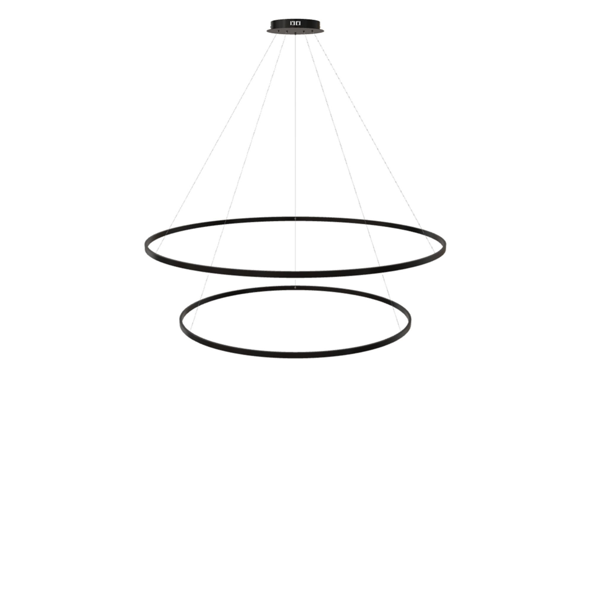 s.luce Pendelleuchte LED 2er-Ring Hängeleuchten Kombination Zentrisch Schwarz, Warmweiß