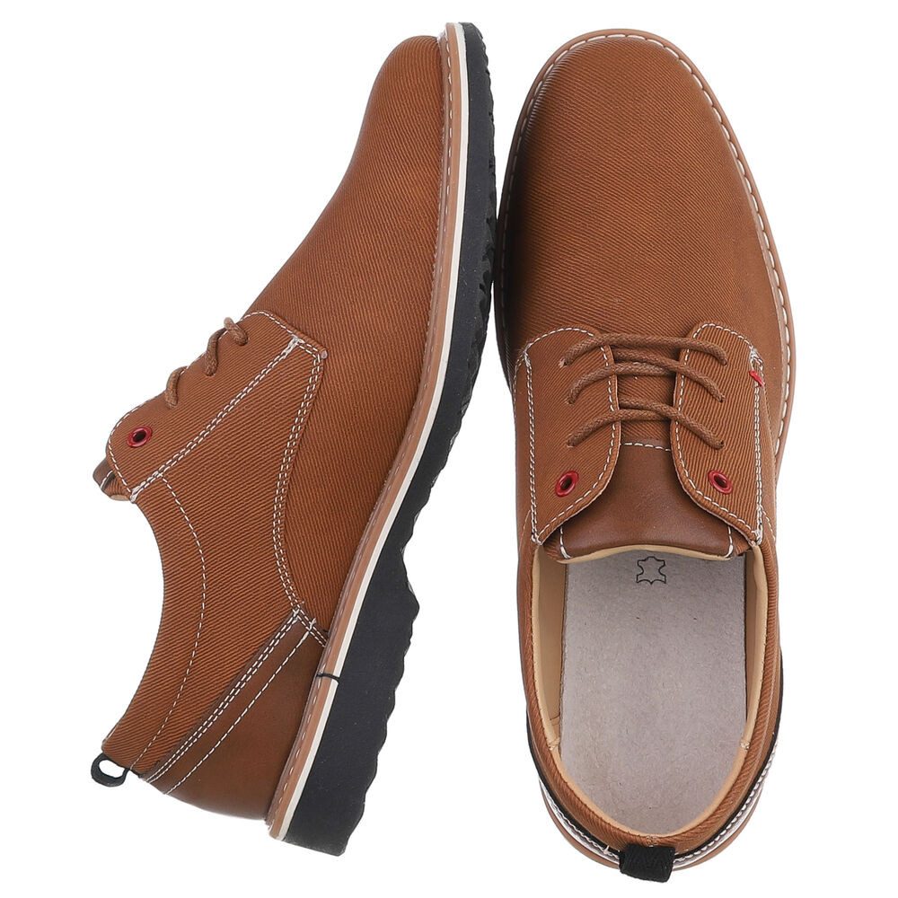 Coolwalk Herrenschnürschuh aus Textil mit Kontrastdetails Schnürschuh (91917737) Blockabsatz Schnürer in Camel – Bild 2 von 5