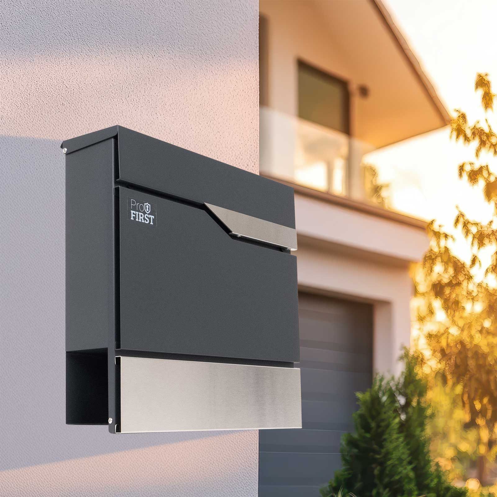 Profirst Wandbriefkasten Matera Mailbox mit Zeitungsfach Wandbriefkasten – Bild 5 von 5