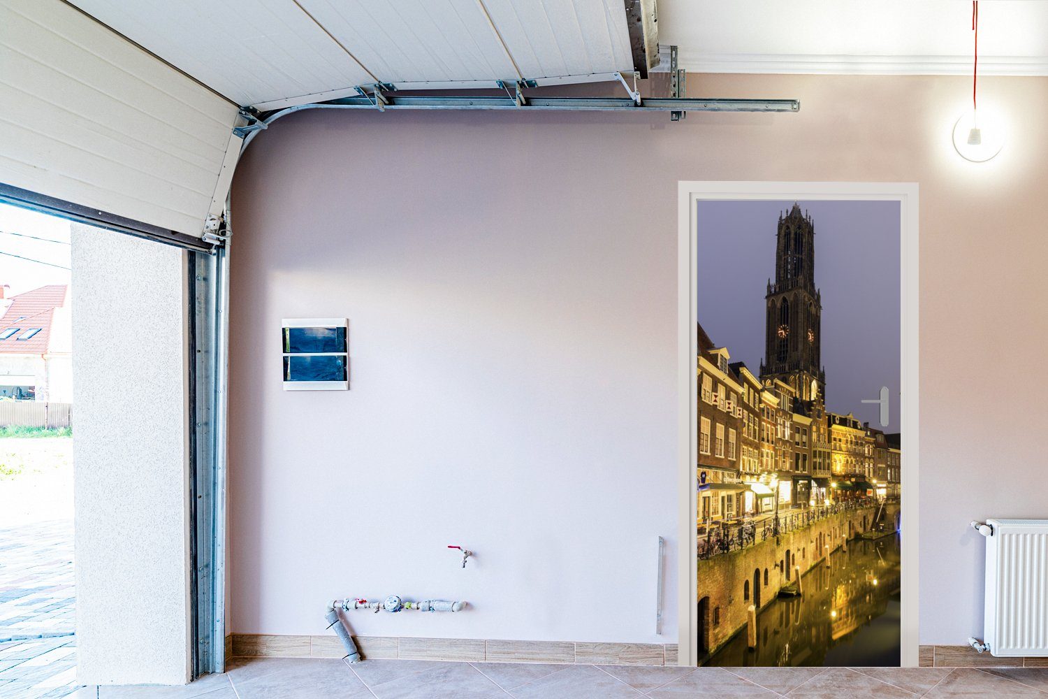 MuchoWow Türtapete Utrecht - St), Fototapete 75x205 cm (1 Wasser - Licht, Türaufkleber, Matt, Tür, bedruckt, für