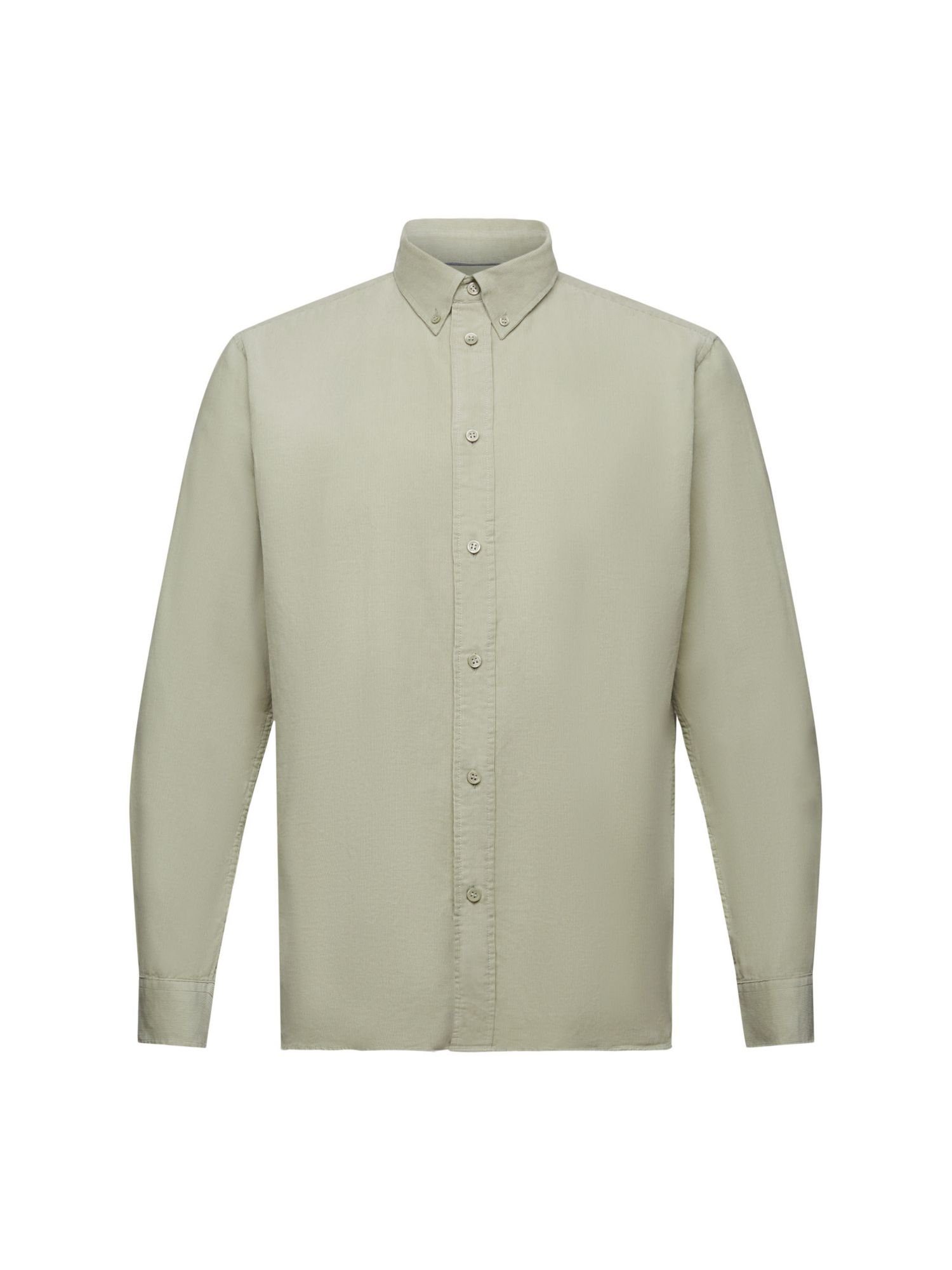 Esprit Langarmhemd aus Cord, GREEN 100% DUSTY Hemd Baumwolle