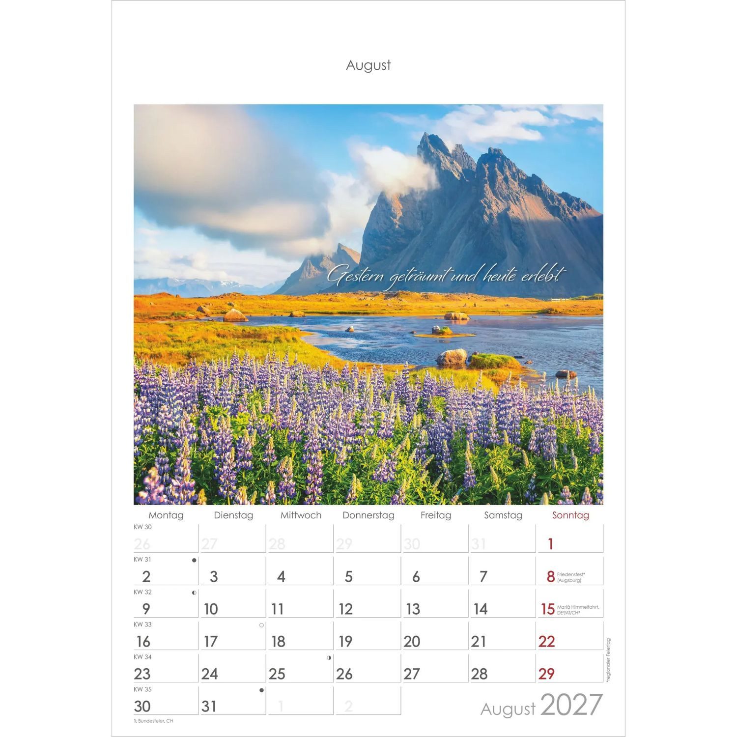 Wandkalender Auszeit für die Seele 2027 – Bild 5 von 5