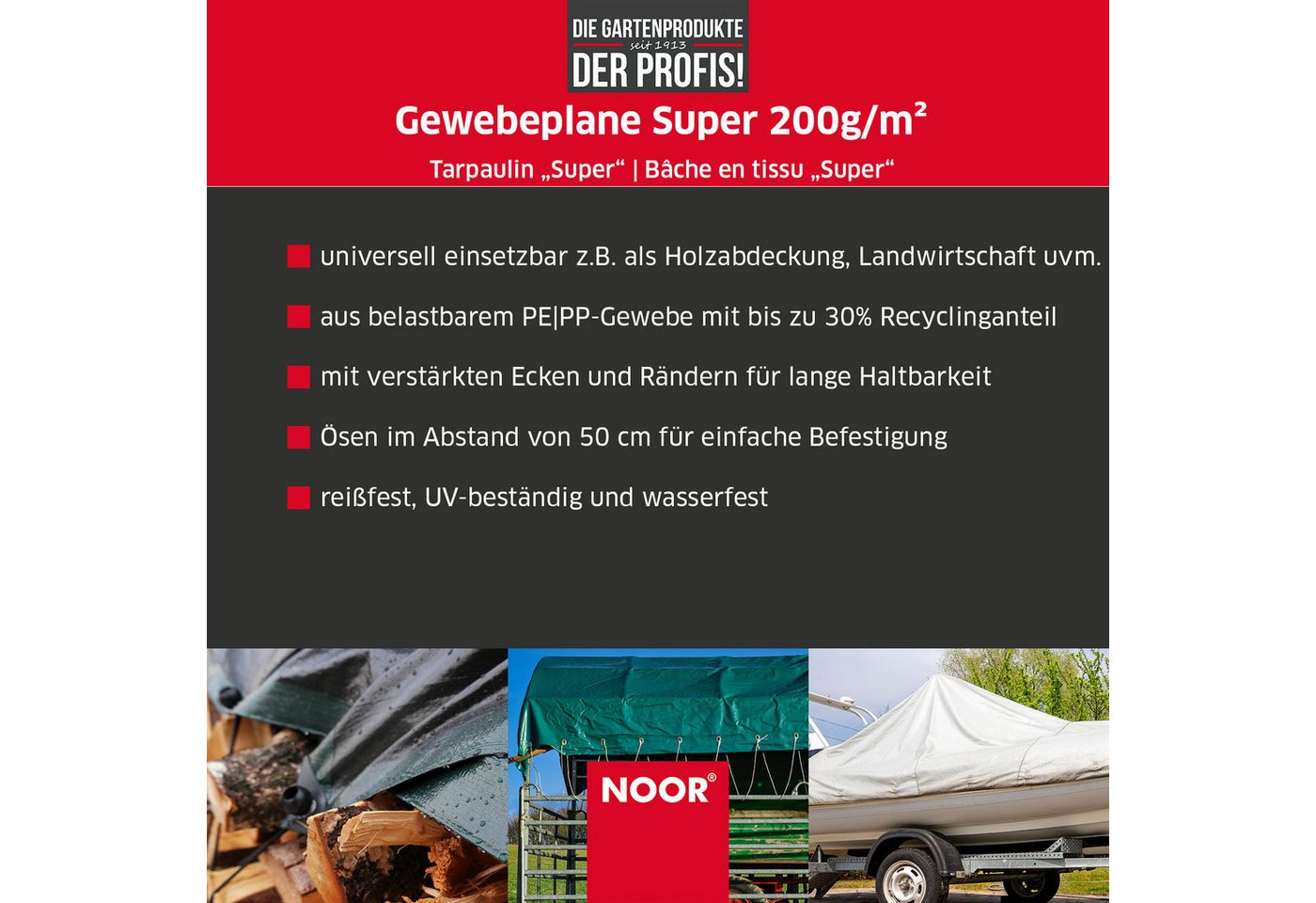 Thumbnail - NOOR Schutzplane SUPER, Abdeckplane für einen zuverlässigen Schutz