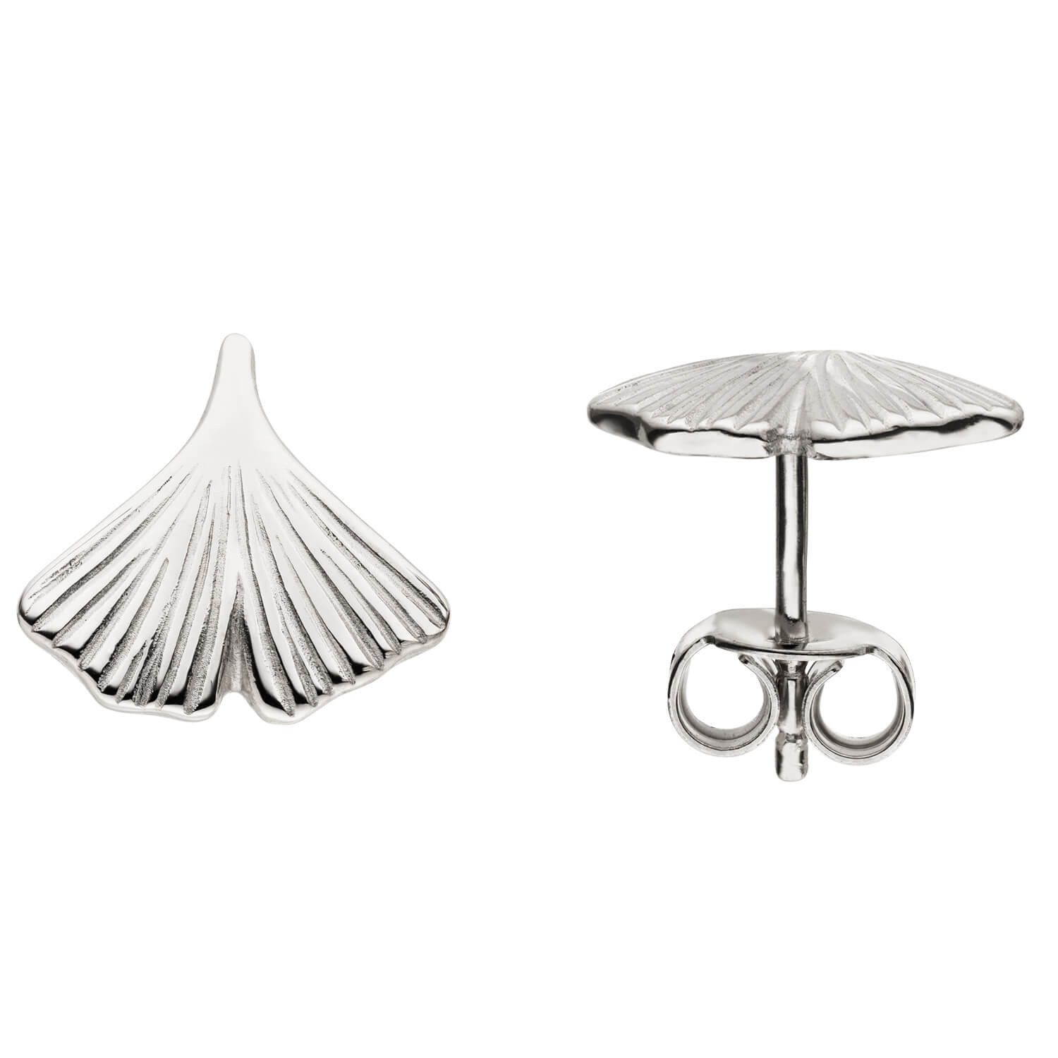 Paar Ohrstecker Paar Ohrstecker Ginkgoblätter aus 925 Silber mattiert