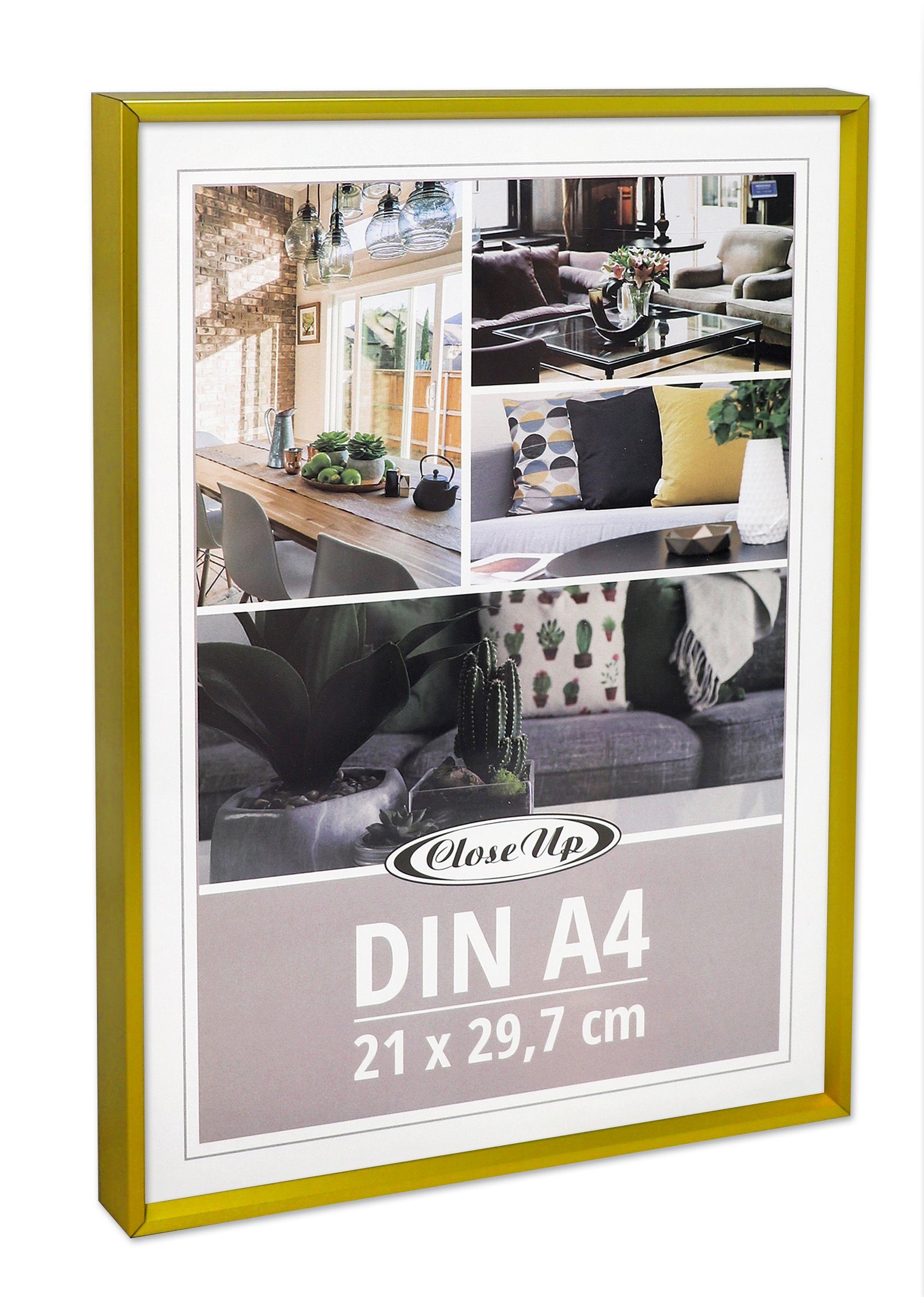 x cm DIN 29,7 Close Aluminium Up A3 42 Posterrahmen Bilderrahmen gold