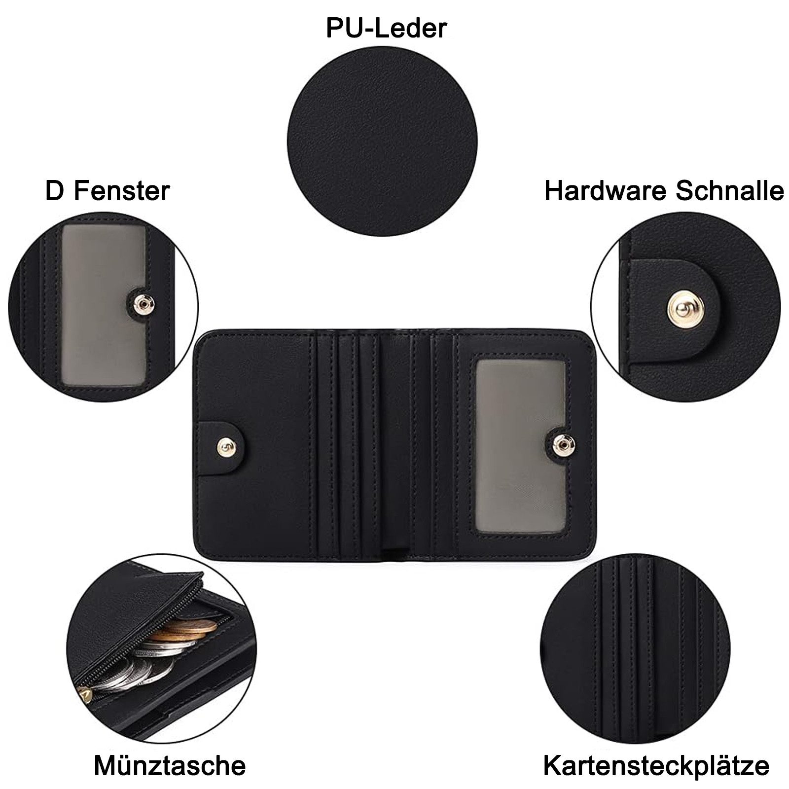 MODFU Kartenetui Damen Geldbörse klein Portemonnaie mit RFID Schutz (Slim W günstig online kaufen