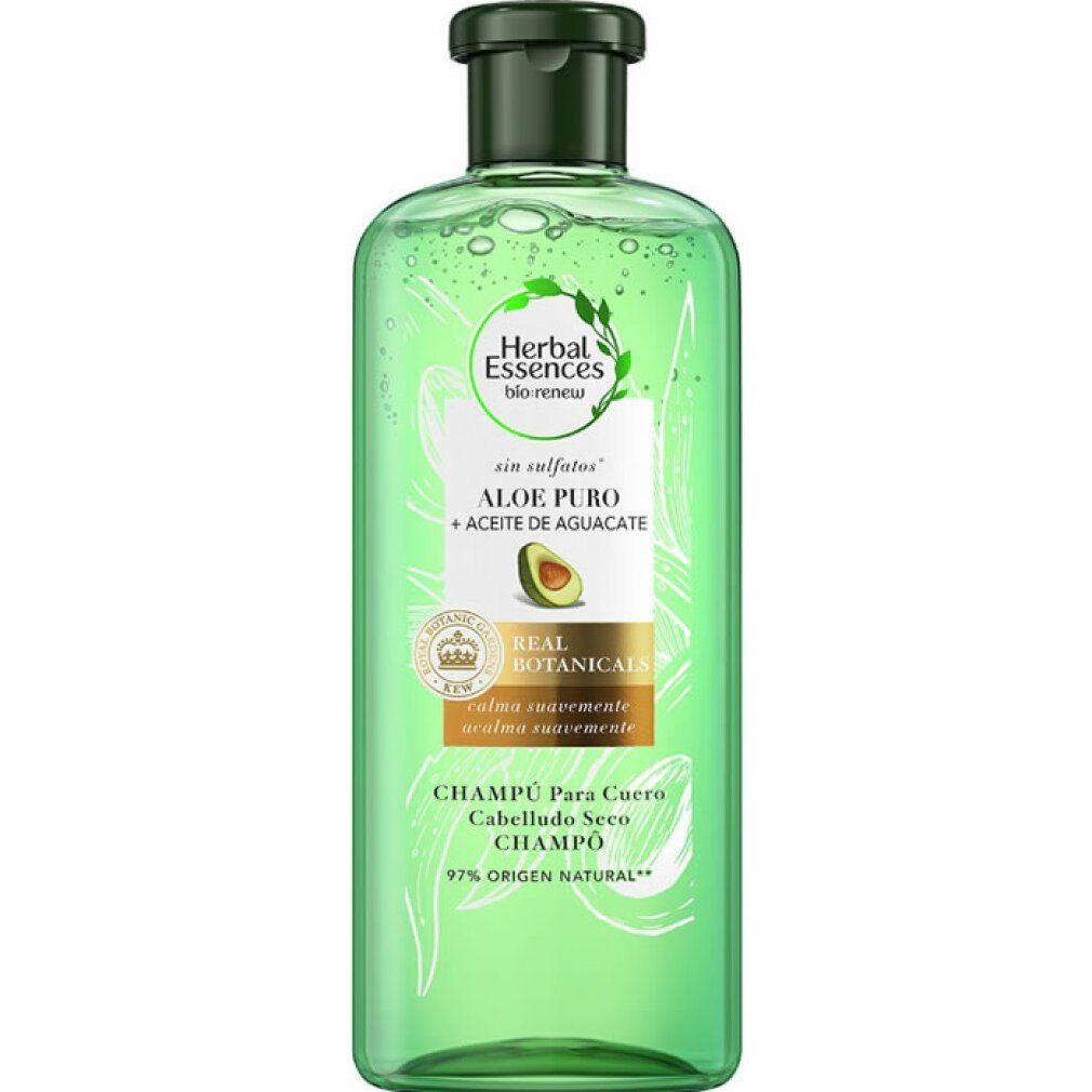 Herbal Haarshampoo Herbal Essences Pure Aloe And Avocado Oil Shampoo 380ml,  Sanfte, pH-ausgeglichene Formel für trockenes Haar und Kopfhaut