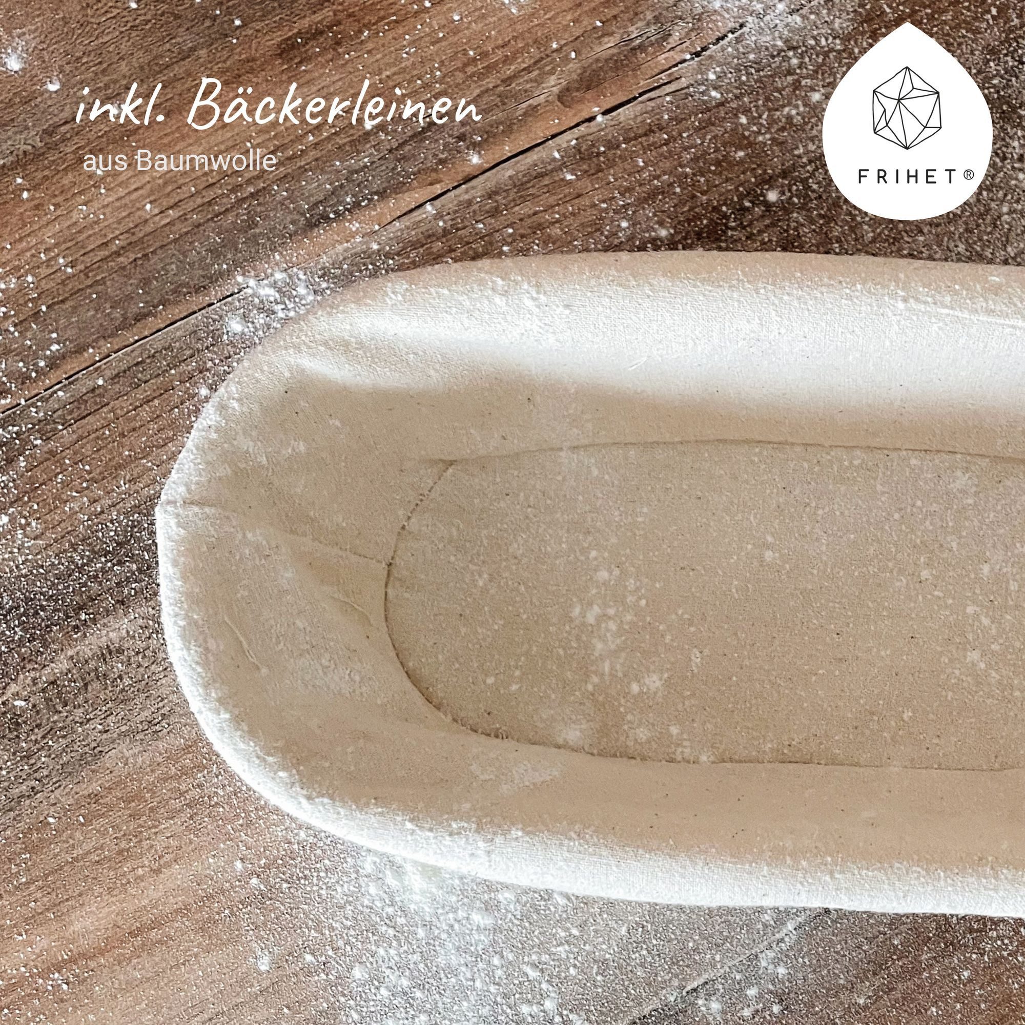 Lycce Dekokorb Gärkorb Brotbacken oval 35 cm aus Rattan/Peddigrohr für ca. 1 kg Teig (1 St)