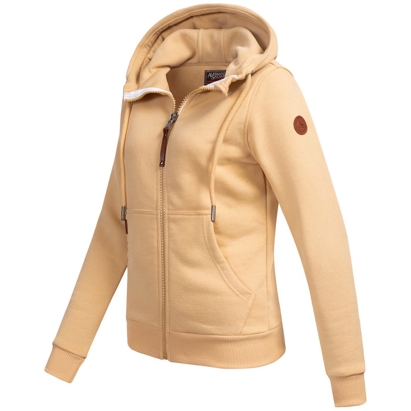 ASFredia mit beige Salvarini Alessandro Sweatjacke Kapuze