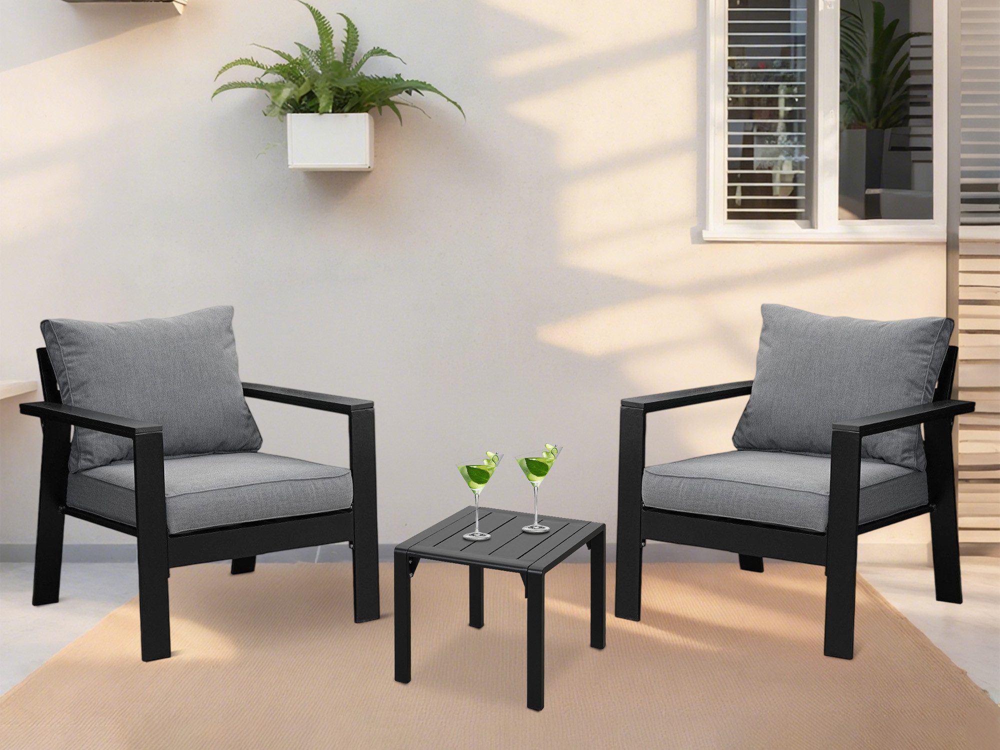MeXo Gartenlounge-Set Lounge Gartenmöbelset Aluminium, (Kleine günstig online kaufen