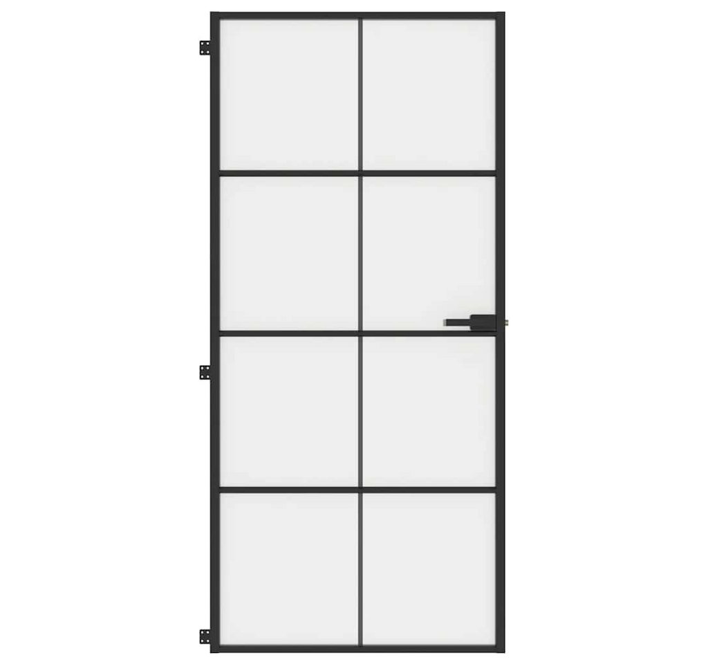 Thumbnail - vidaXL Haustür Innentür Schlank Schwarz 93x201,5 cm Hartglas & Aluminium (1-St)