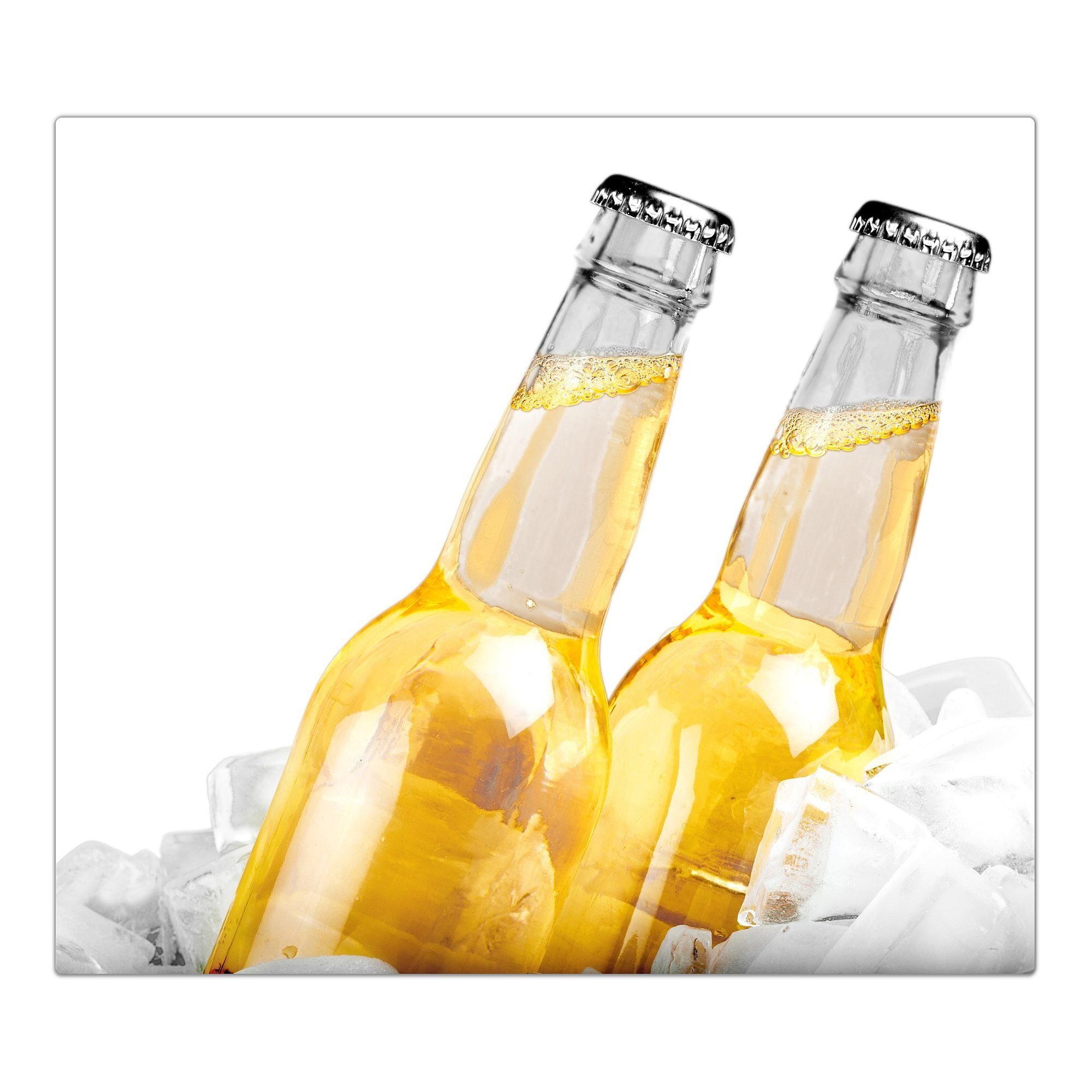 aus tlg) Herdabdeckplatte Glas Zwei Glas, Primedeco Bier, Flaschen Herd-Abdeckplatte Spritzschutz (1