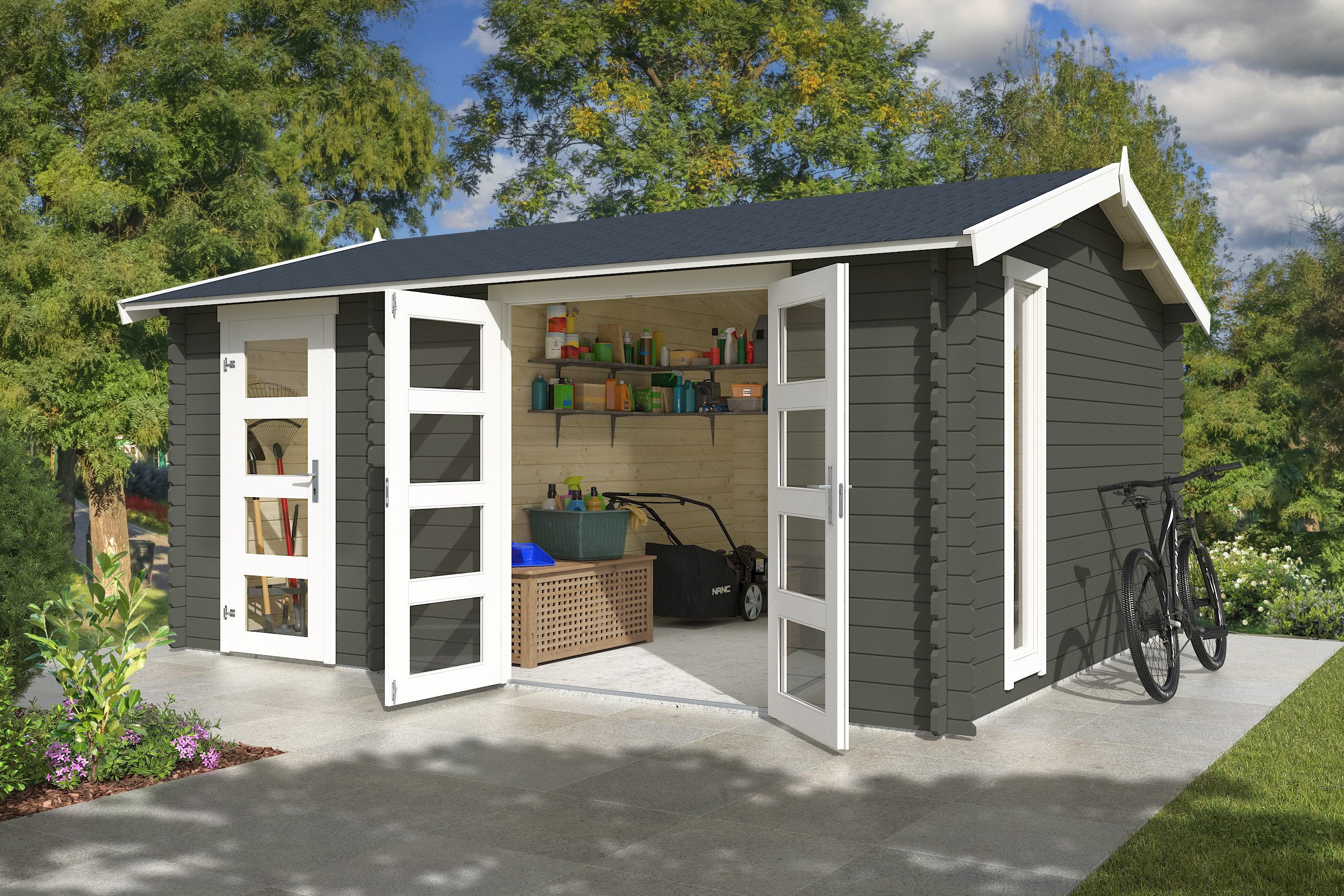Nordic Holz Gartenhaus 2-Raum Haus Carroz, BxT: 496x403,4 cm