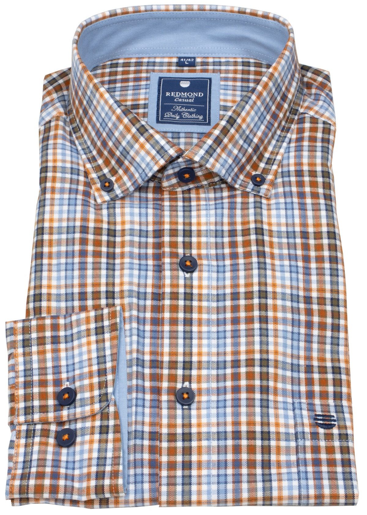 Redmond Karohemd Button-Down-Kragen günstig online kaufen