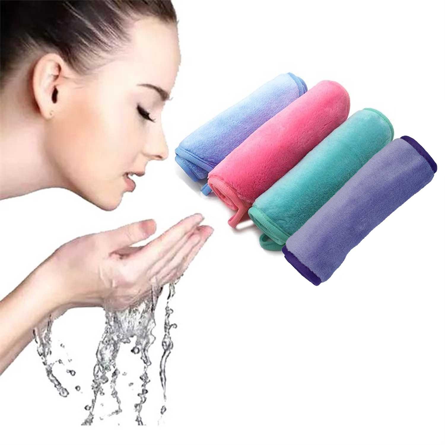 Muxel Badebürste Make-Up Entferner Mikrofaser Abschminktuch – Gesichtsreinigung 5 Tüche, 4-tlg., 4er-Pack