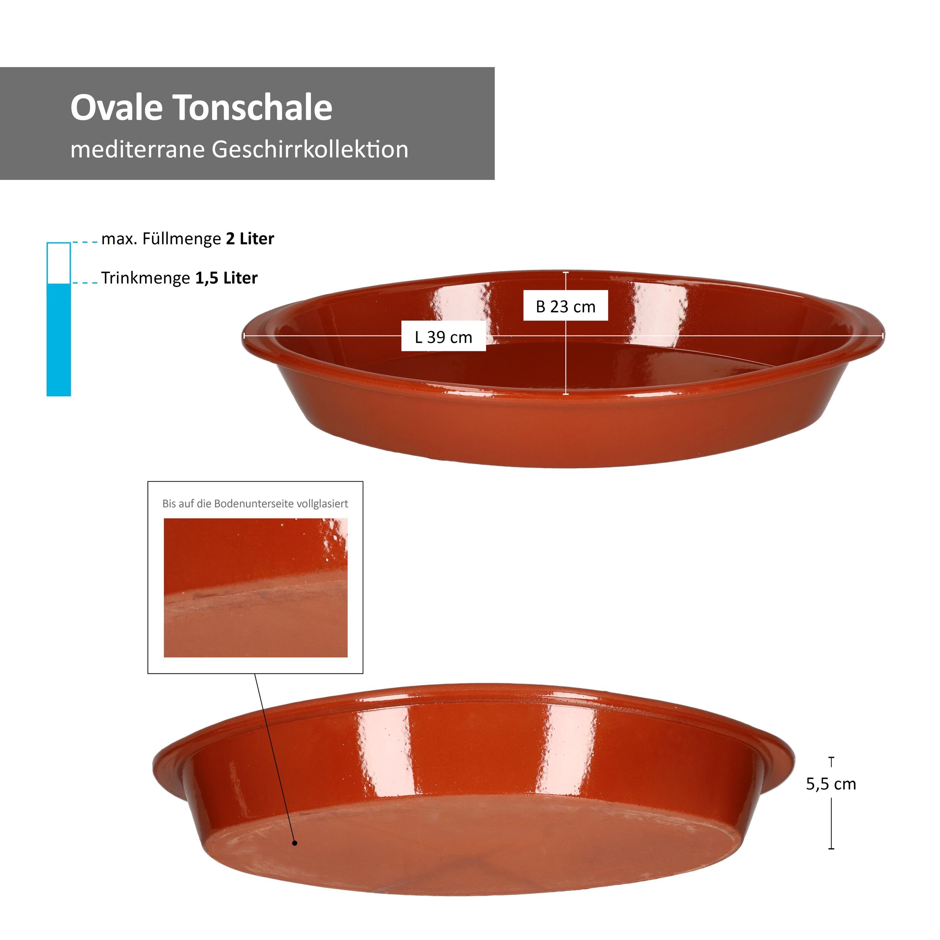 39x23cm MamboCat Steingut Ovale Ton Auflaufform Auflaufform - 99518,