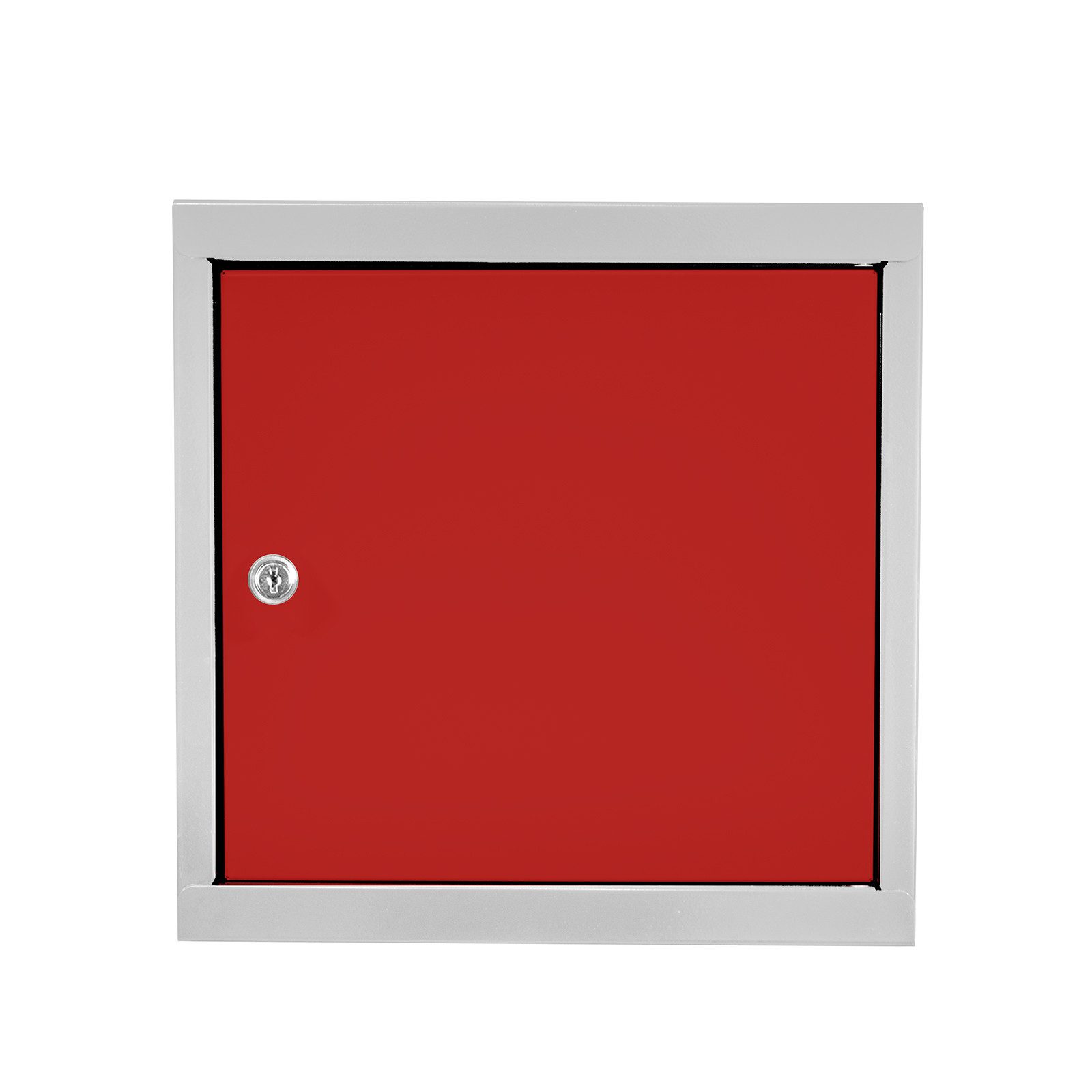 PROREGAL® Spind Schließfachwürfel Blocky mit Zylinderschloss + 2 Schlüssel, Grau/Rot