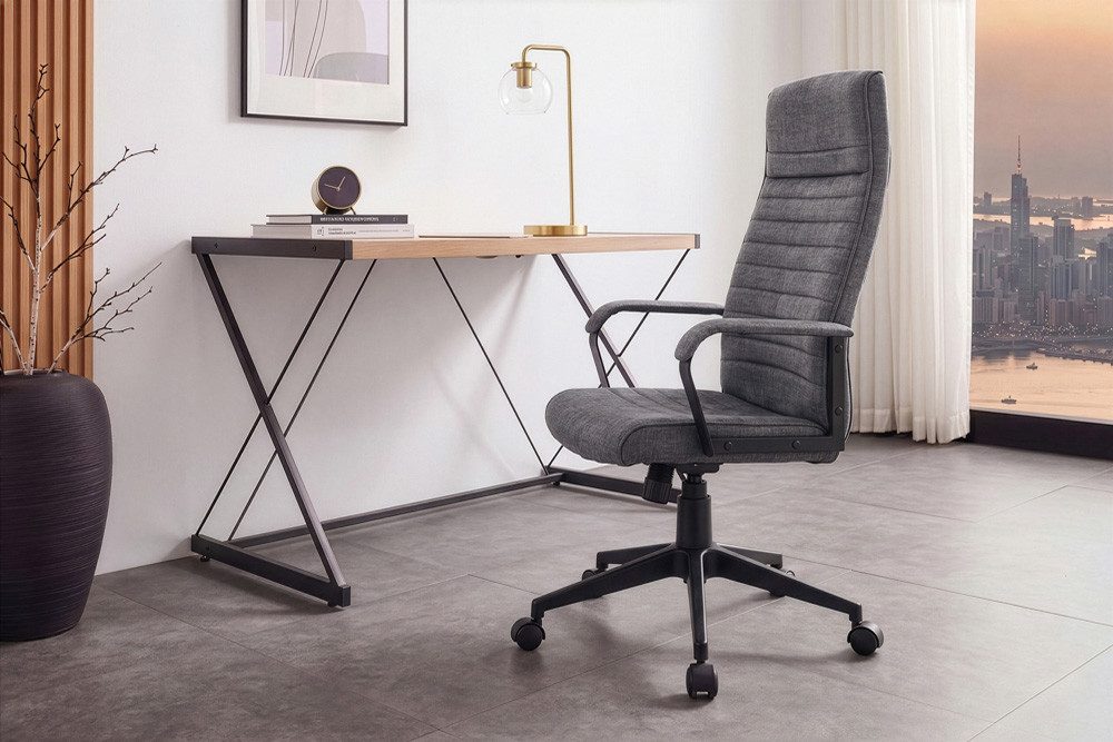 riess-ambiente Bürostuhl LAZIO schwarz - Samt, Metall, drehbar, höhenverstellbar, Gaming, PC (Einzelartikel, 1 St), Moderner Gamingstuhl auf Rollen - ideal für Schlaf- und Arbeitszimmer