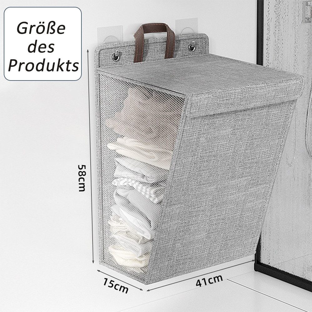 NUODWELL Wäschekorb Wäschekorb Faltbarer mit Deckel und Griff, Wäschesammle günstig online kaufen