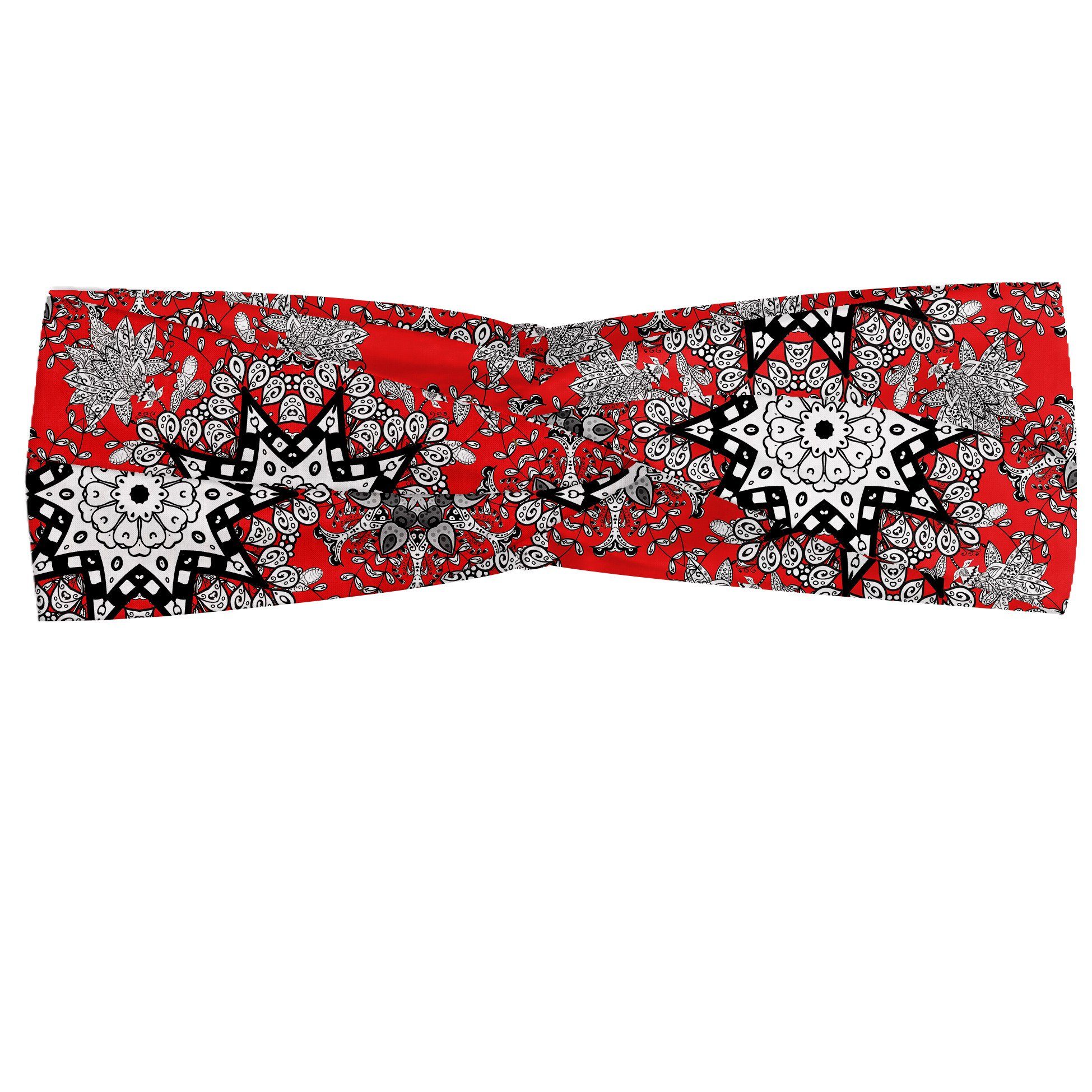 Abakuhaus Stirnband Elastisch und Angenehme alltags accessories Red Mandala Blumenstrudel