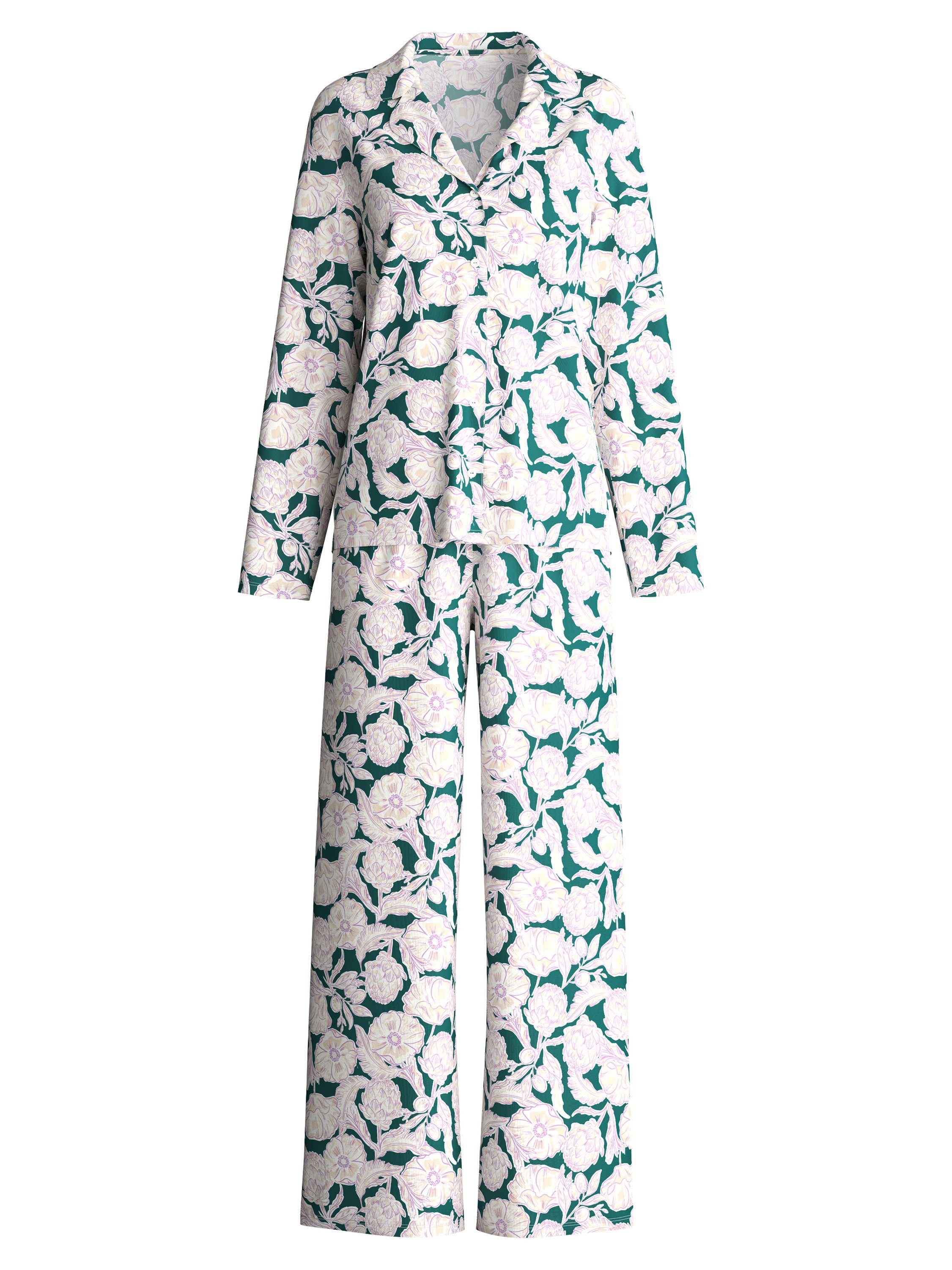 CALIDA Pyjama Botanic Dreams Damen (2 tlg) aus 100% hochwertiger Baumwolle