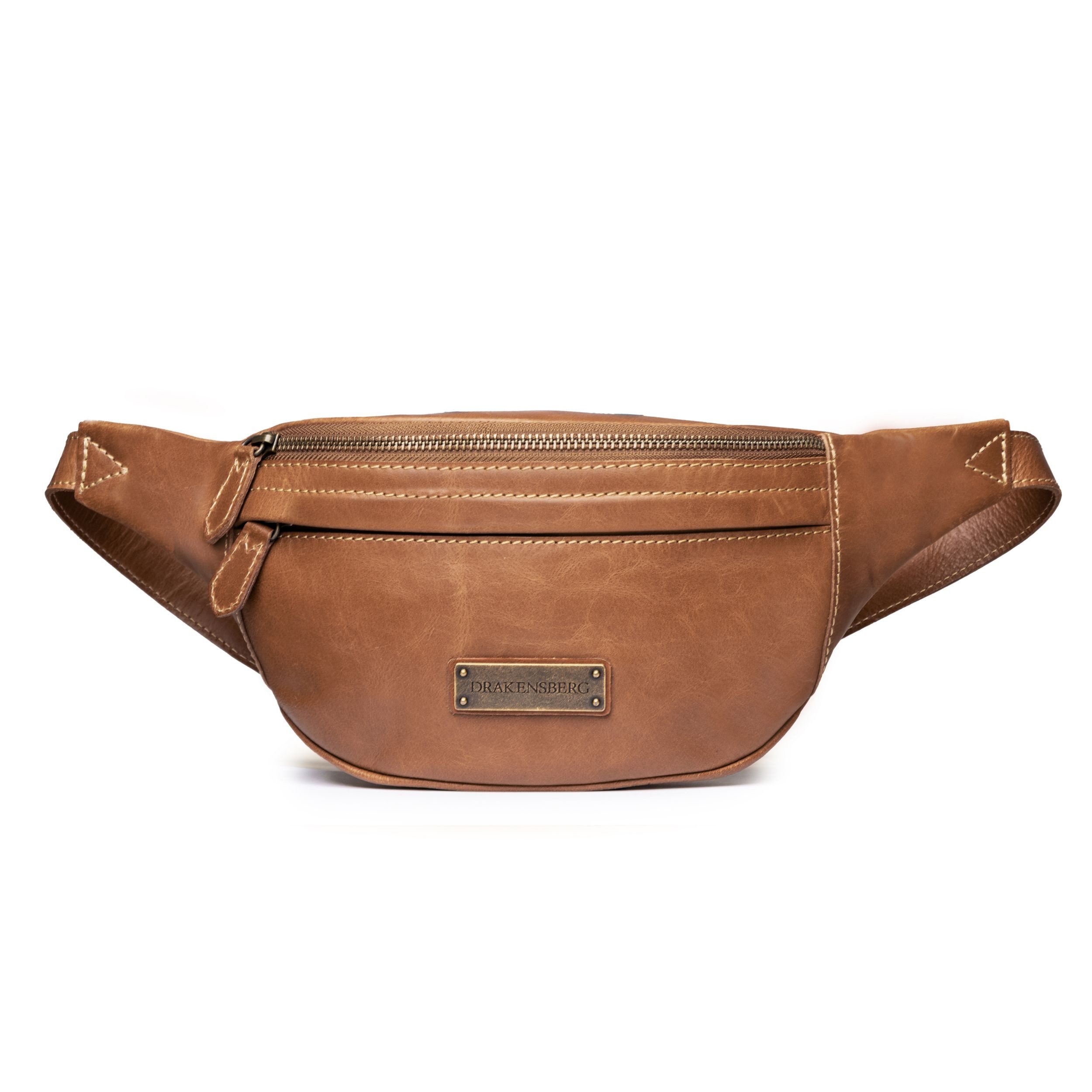 DRAKENSBERG Bauchtasche »Mel« (L) Havanna-Braun, Damen, Herren, elegante Hüfttasche, Gürteltasche, Sling Bag aus Leder