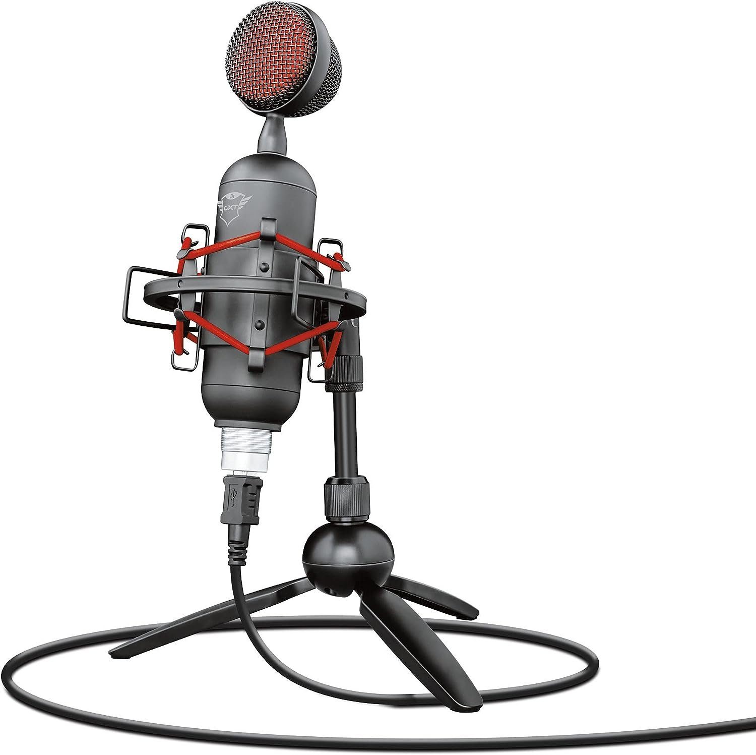Trust Mikrofon GXT 244 Buzz USB Gaming Microphone mit Ständer für PC, PS4, PS5 (Packung, 1-tlg), Live-Streaming USB Kondensator Mikrofon, Podcasting, YouTube, Twitch