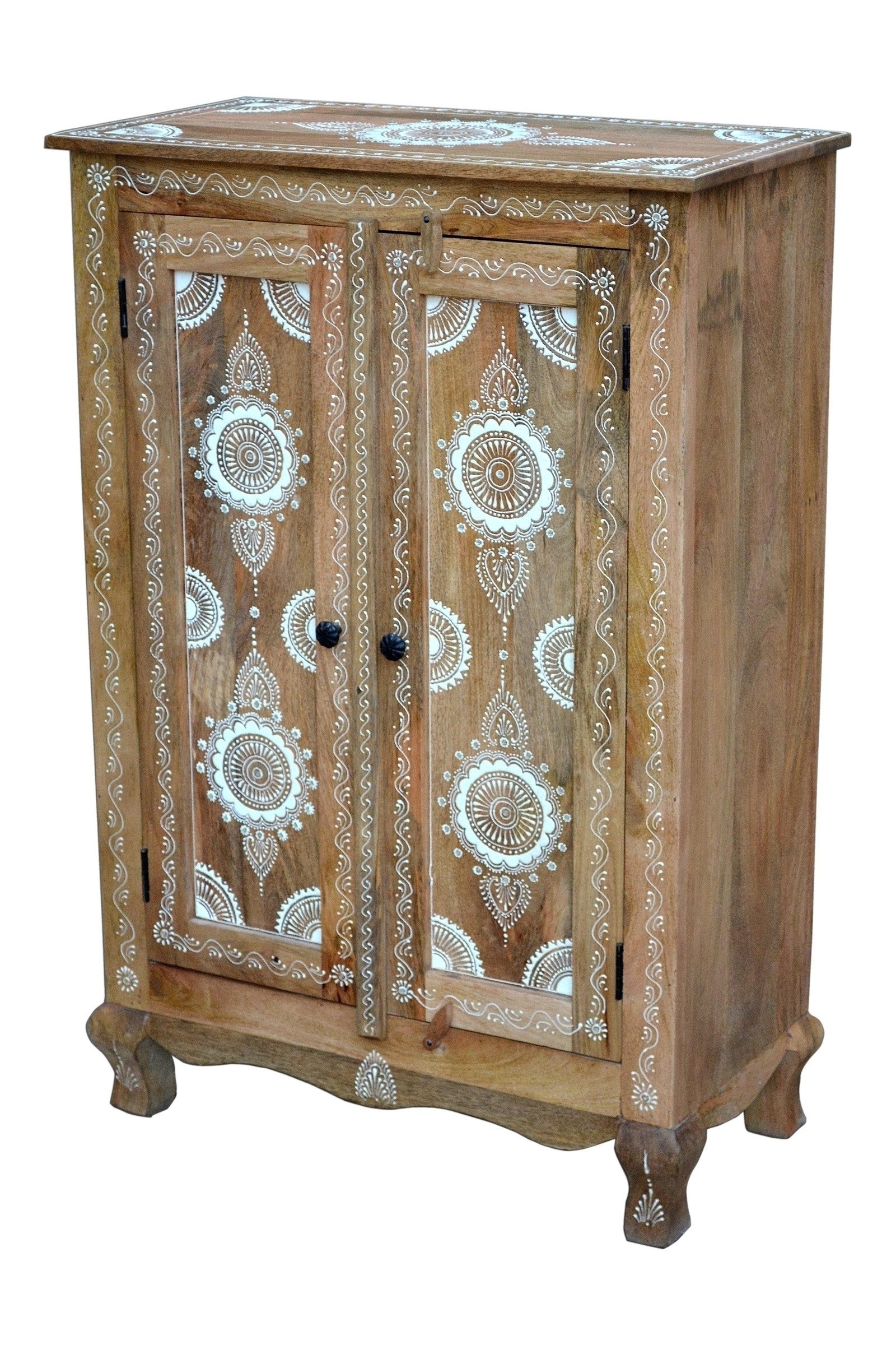 freiraum Highboard Sharma, in Braun, Mangoholz - 80x120x40cm (BxHxT)