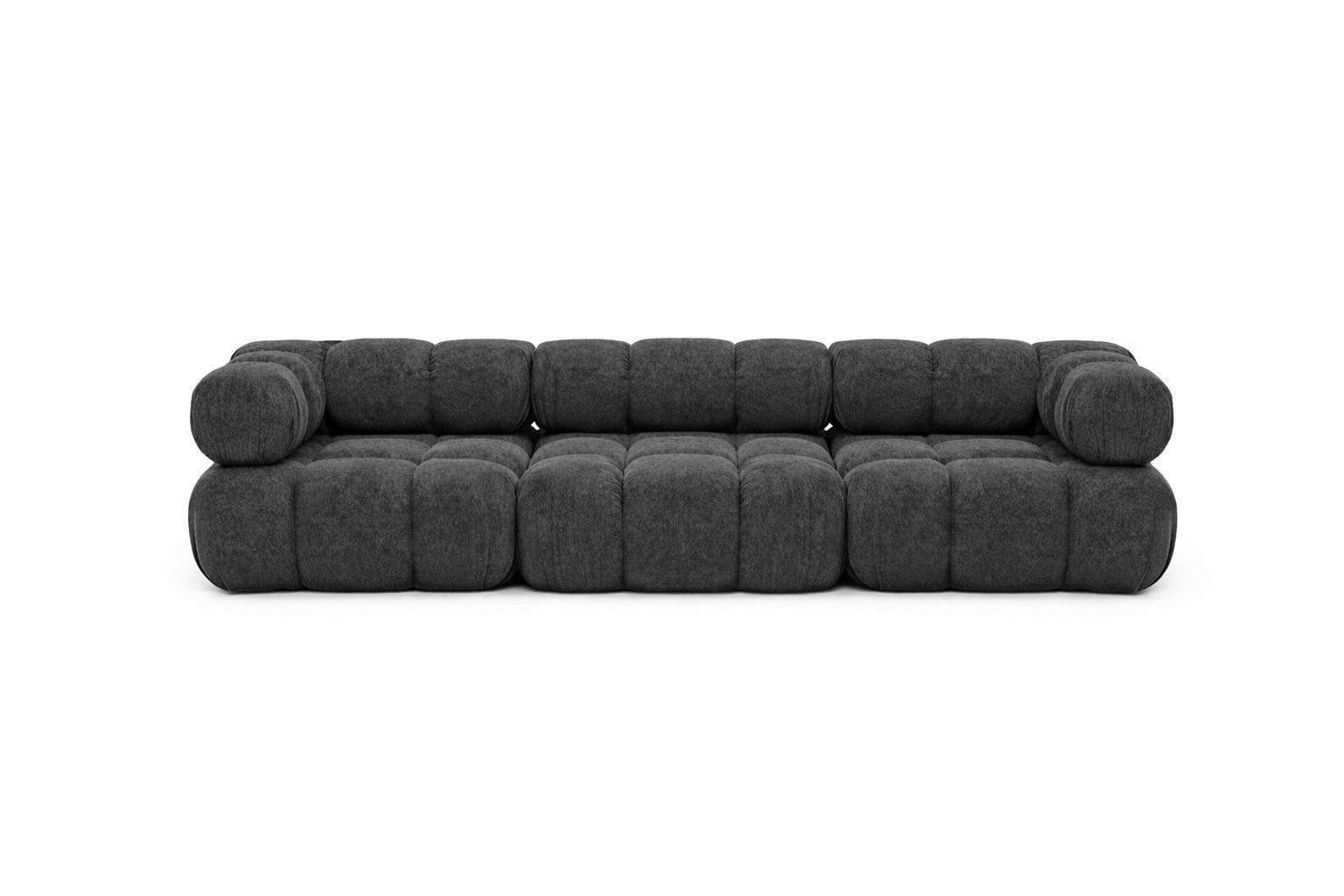 Kaiser Möbel Sofa Modulares 3-Sitzer-Sofa, gerade Couch, Bouclé-Stoff Abriamo, Selia, Bouclé-Stoff Abriamo,modulares System,weiche, abgerundete Form