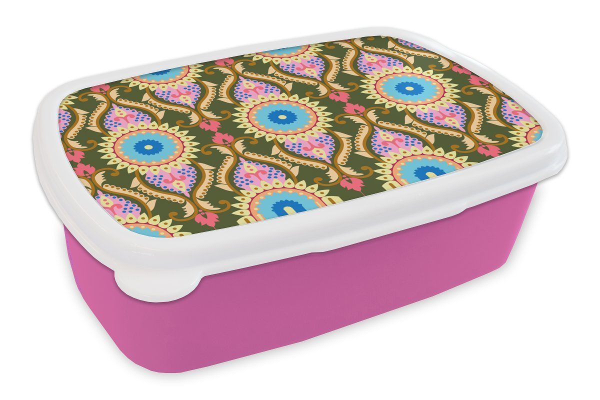 Kunststoff, rosa Erwachsene, Snackbox, MuchoWow - Kinder, Brotdose Mädchen, Brotbox Design Retro, für Kunststoff Lunchbox Orient (2-tlg), -