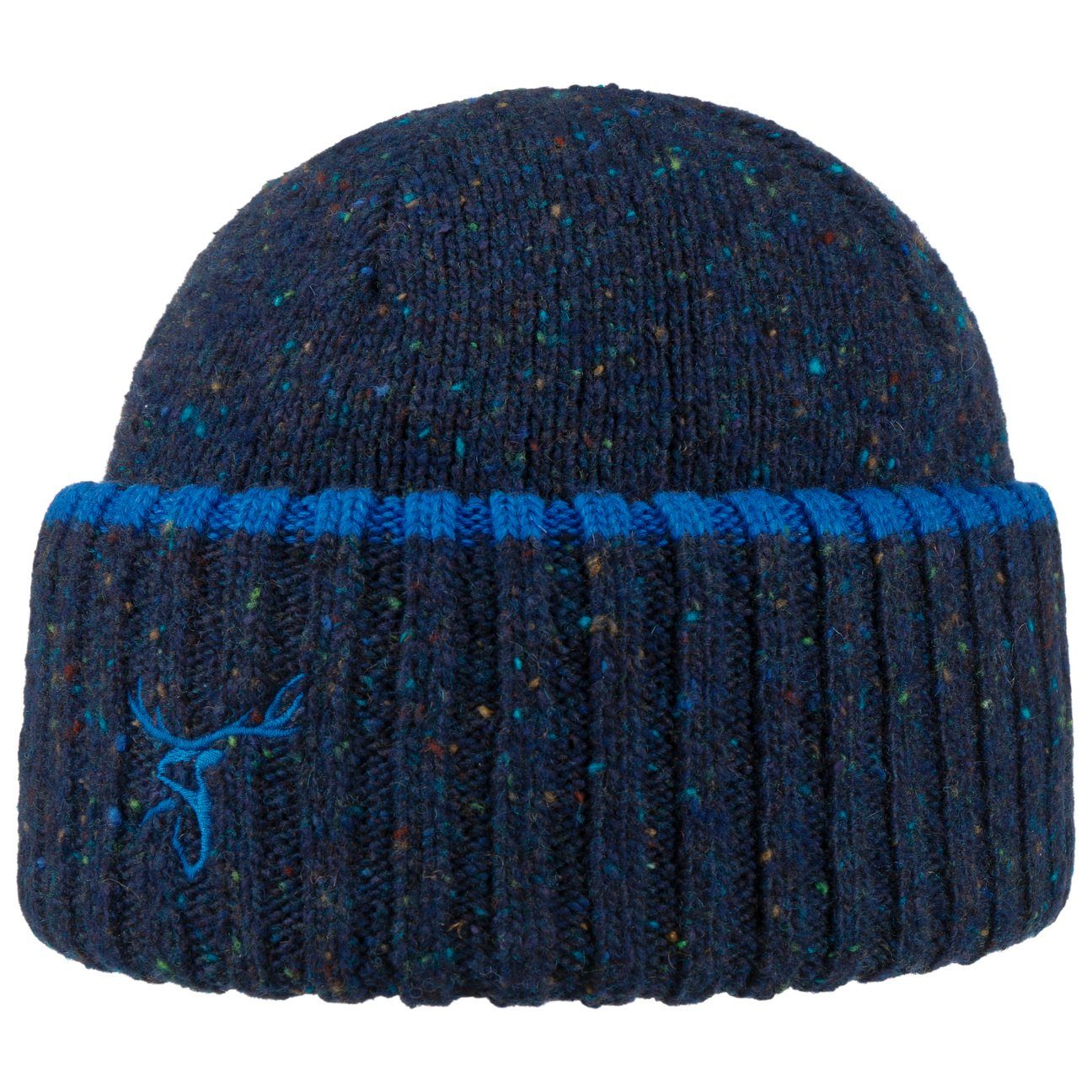 Stetson Beanie (1-St) Strickmütze mit Umschlag, Made in Italy dunkelblau