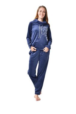 RAIKOU Hausanzug Damen Freizeitanzug Fitnessanzug Trainingsanzug Homewear (2 Teilig) mit Hellem Stassstein