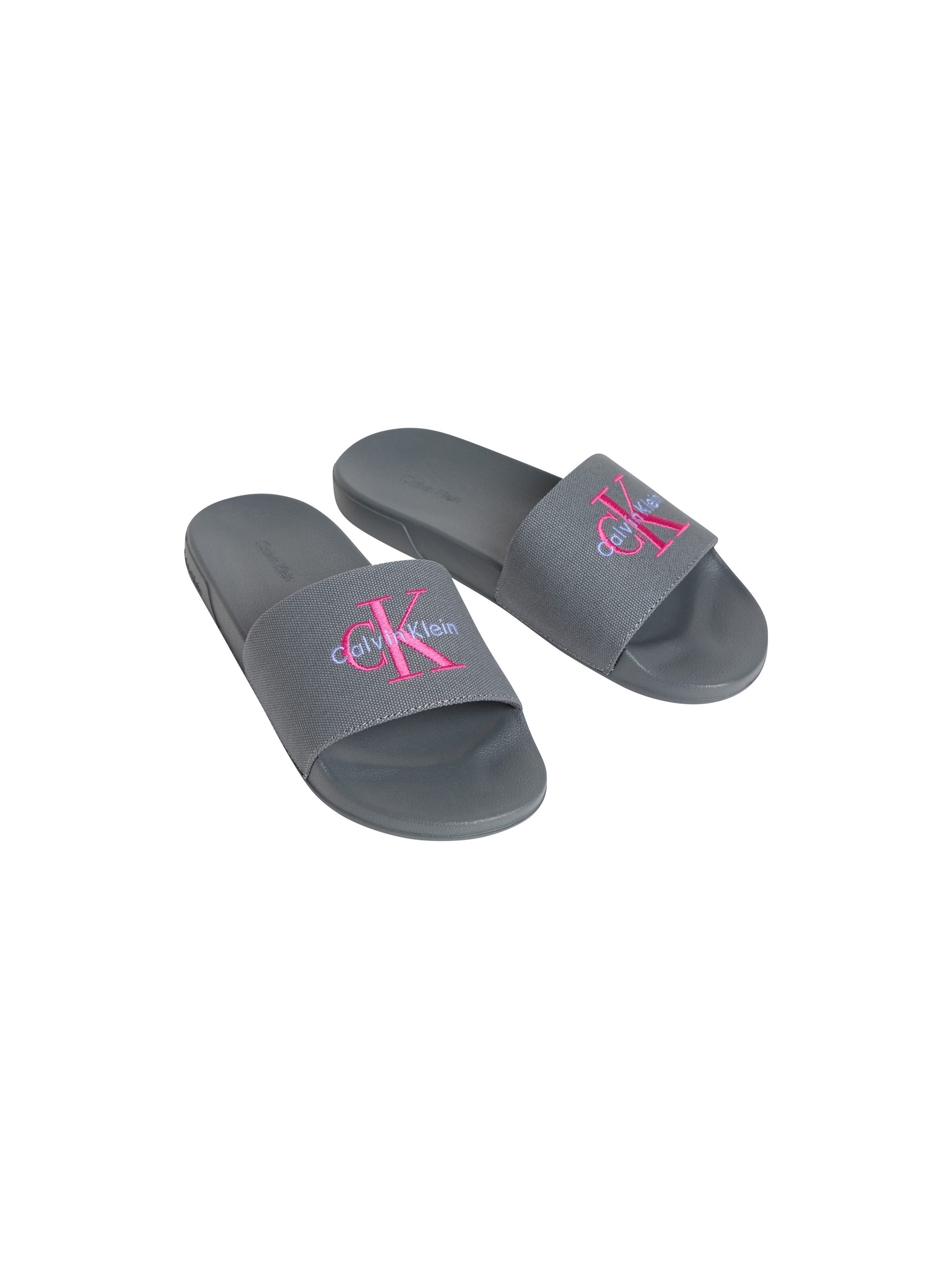 Calvin Klein ESS SLIDE CV WN Pantolette Sommerschuh, Poolslides, Pantolette, Strandschuh mit Logoschriftzug