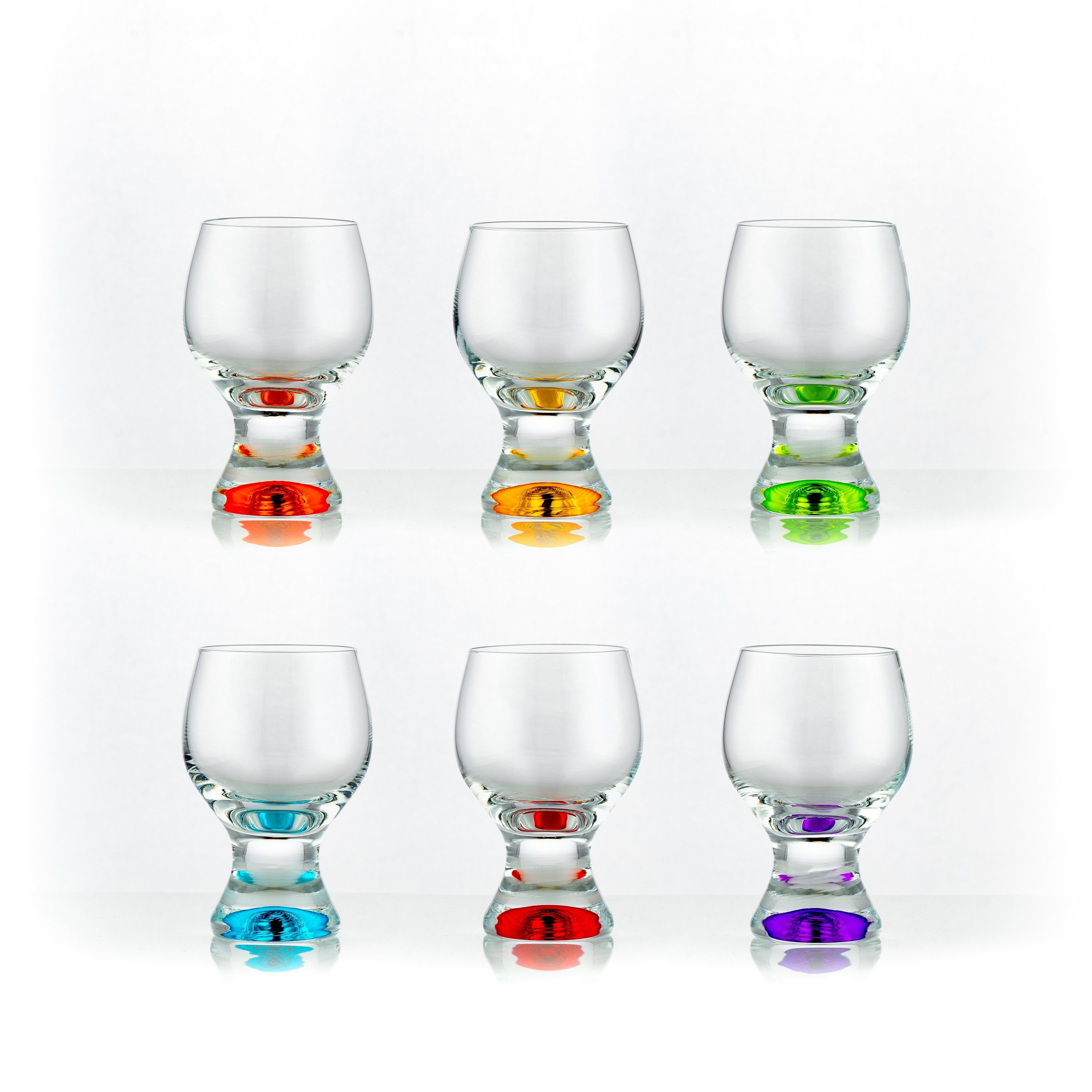 Crystalex Weißweinglas Gina Sprayed Weißweingläser 230 ml 6er Set, 6-tlg., Kristallglas, mehrfarbig, Kristallglas