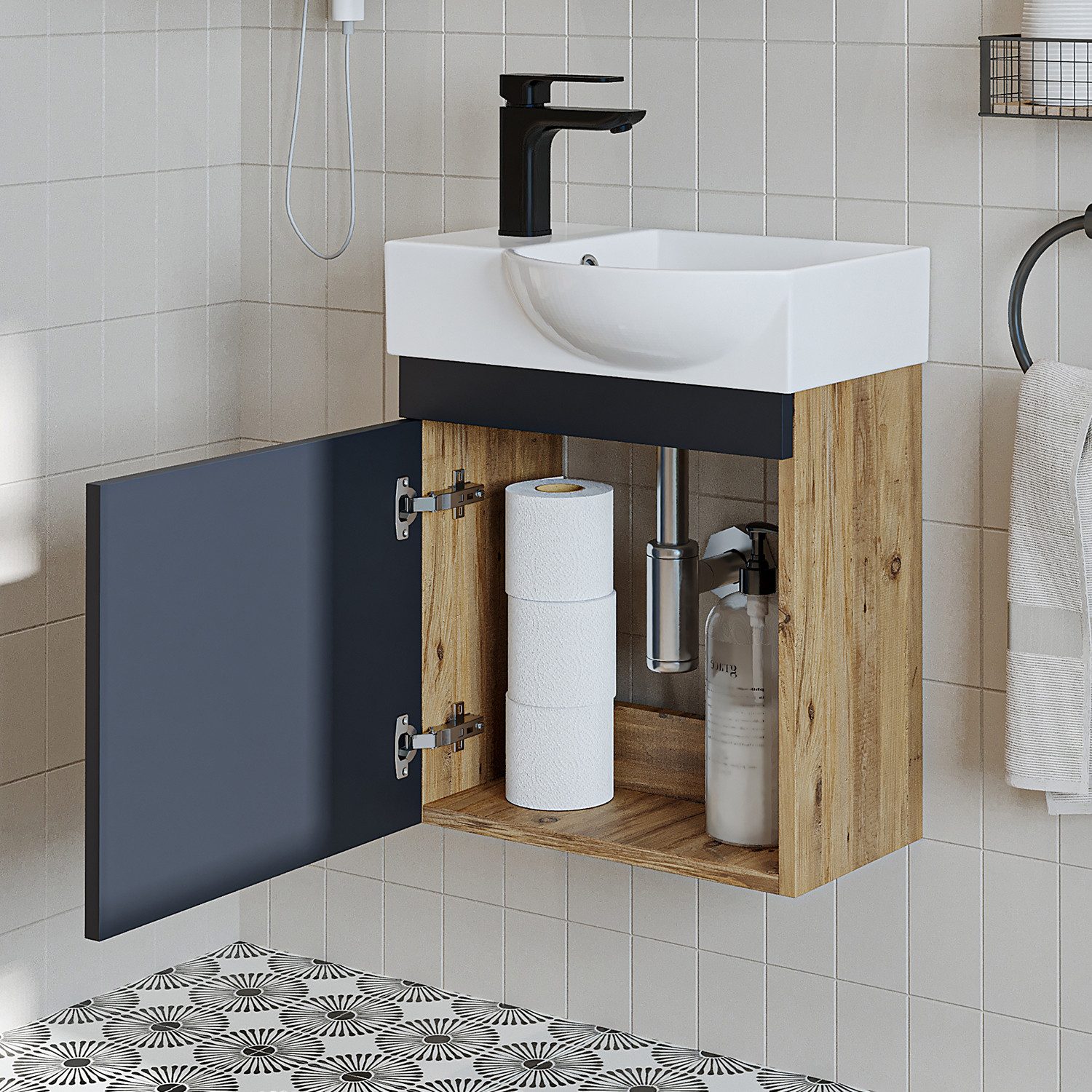 Roomart Badmöbel-Set PUNTO, (Unterschrank mit Waschbecken günstig online kaufen