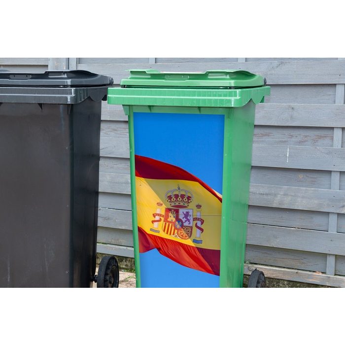 MuchoWow Wandsticker Die Nationalflagge von Spanien (1 St) Mülleimer-aufkleber Mülltonne Sticker Container Abfalbehälter