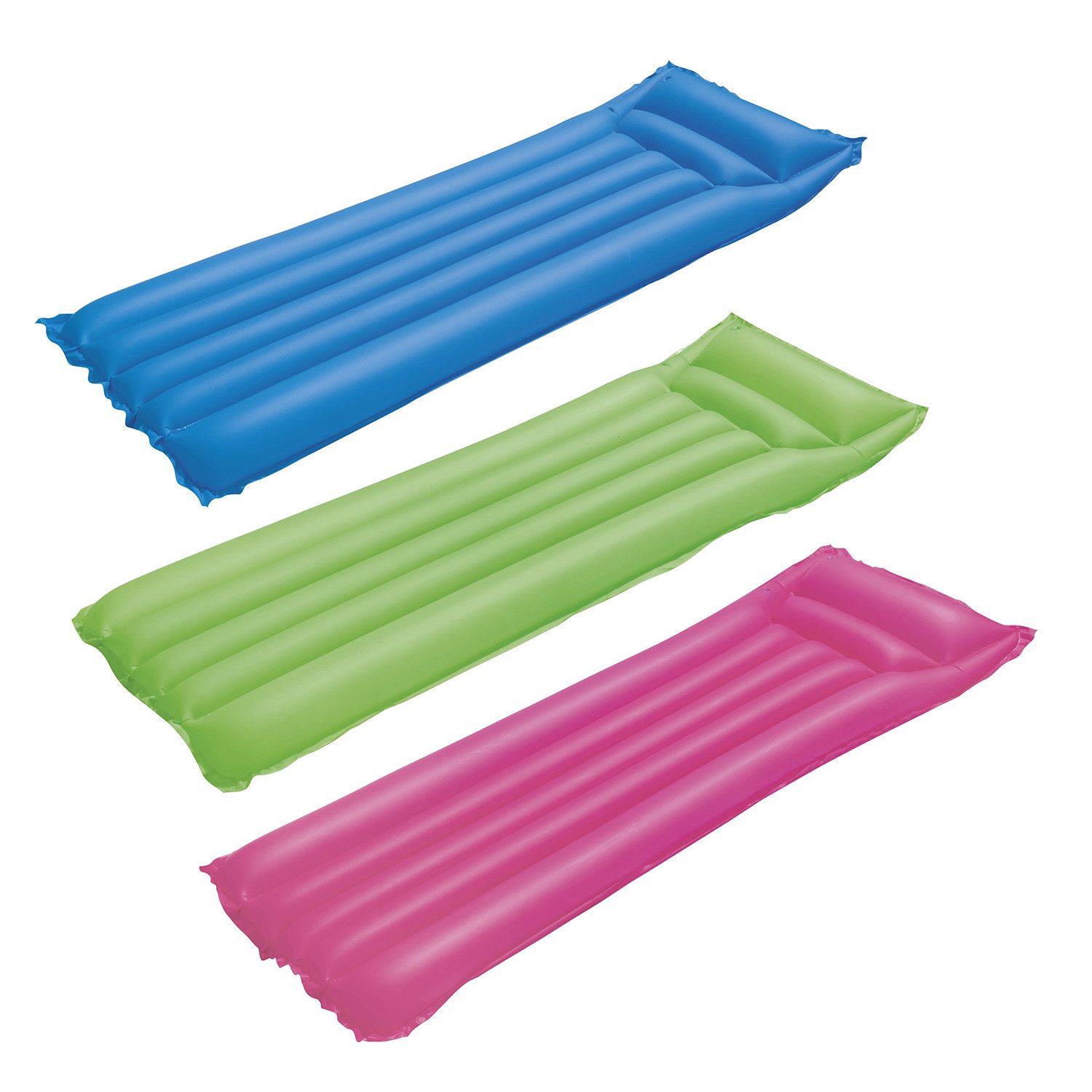 Bestway Luftmatratze Matte Finish, (Packung, 1-St., 170 x 54 x 15 cm), Inkl. integriertes Kopfkissen mit 2 Luftkammern