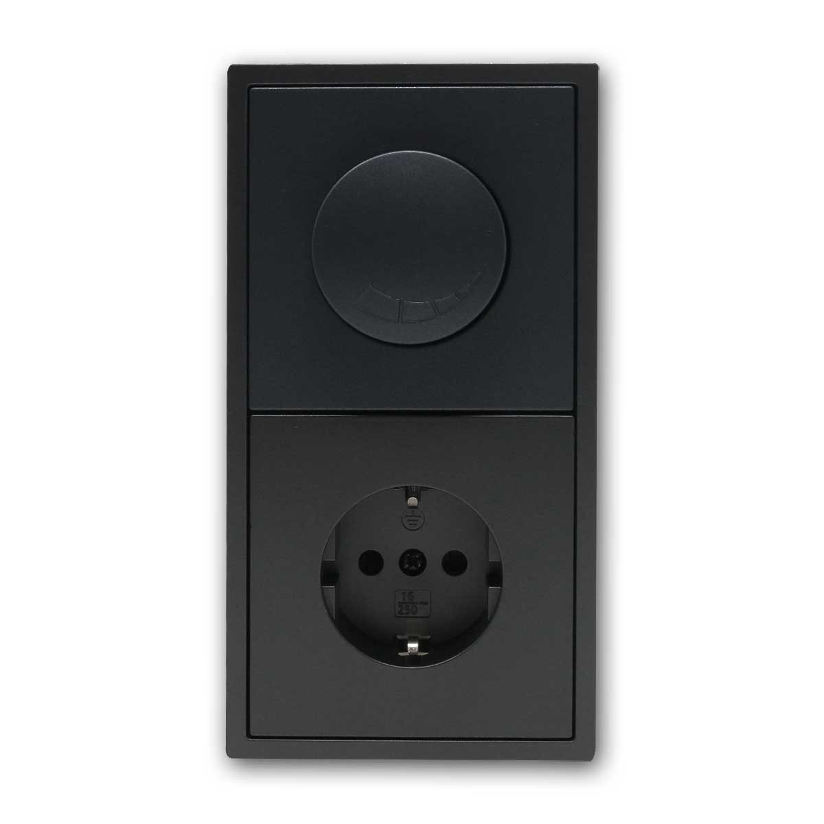 McPower Drehdimmer LED-Dimmer mit Steckdose Kombination SHALLOW anthr