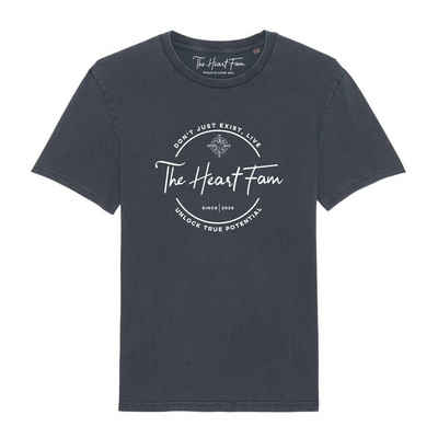 TheHeartFam T-Shirt Nachhaltiges Vintage Bio-Baumwolle Tshirt Kohle Schwarz Herren Frauen Hergestellt in Portugal / Familienunternehmen