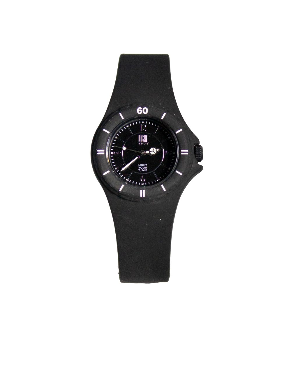 Light Time Quarzuhr Armbanduhr Damen Herren Kunststoff Schwarz L121Black