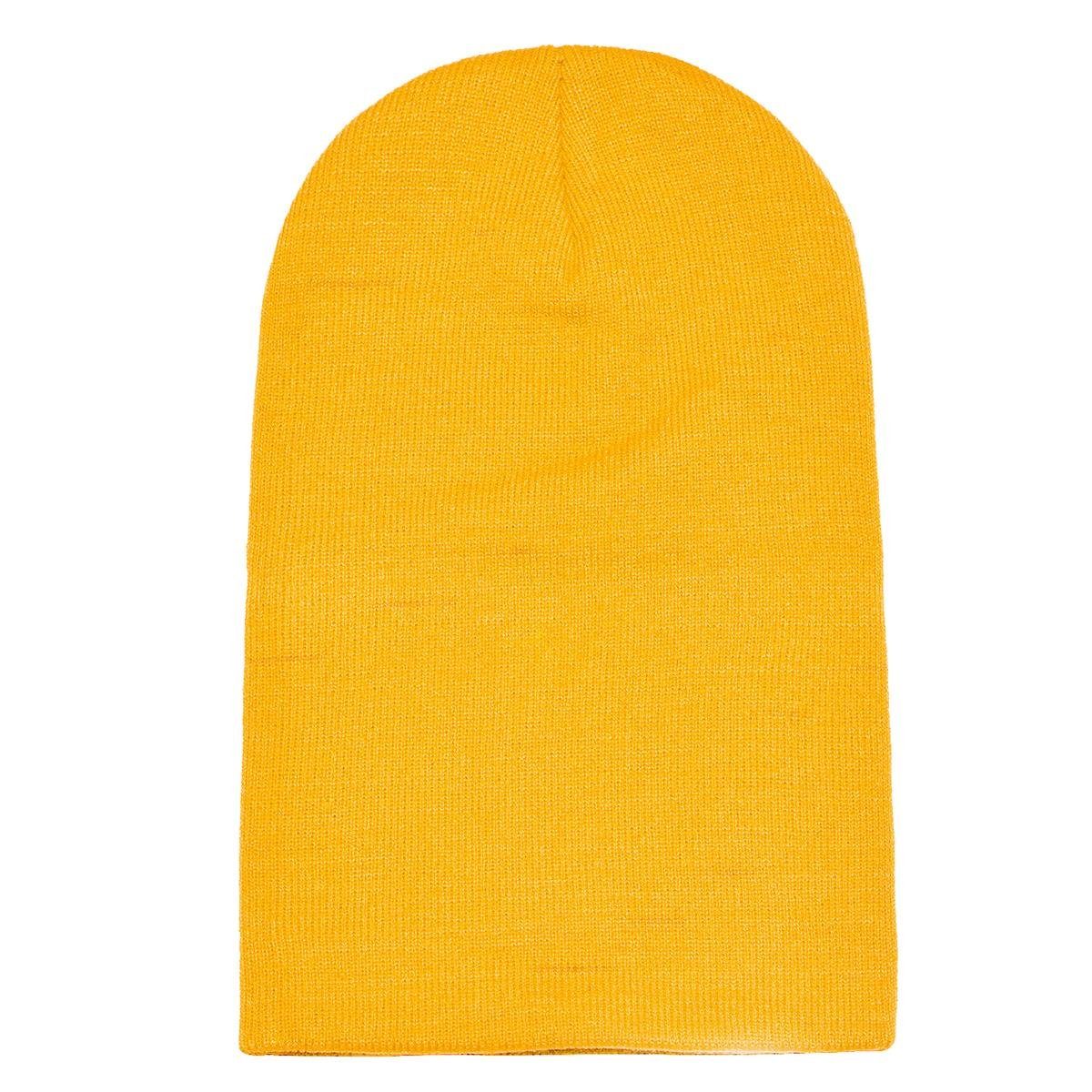 DonDon Beanie Schlauchmütze Mütze (Packung, gelb Slouch-Beanie 1-St) Wintermütze, klassischer